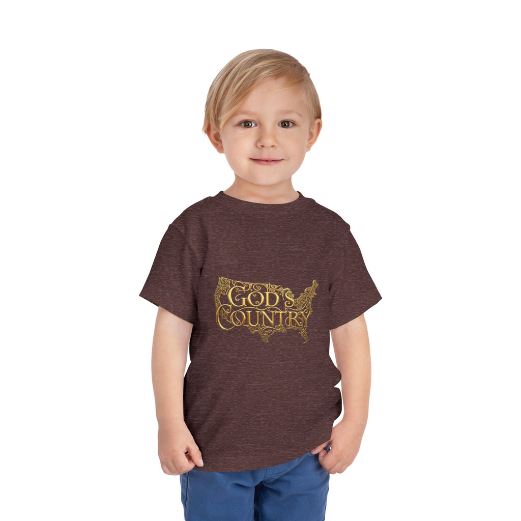 Toddler Tee — "God's Country" Gold Map Graphic