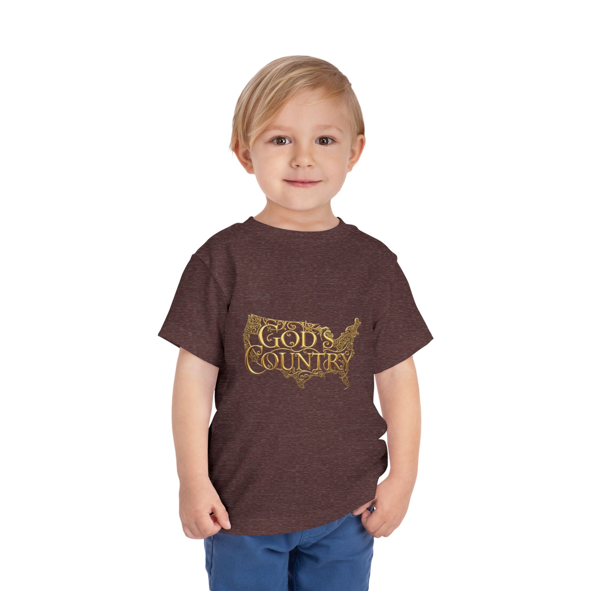 Toddler Tee — "God's Country" Gold Map Graphic