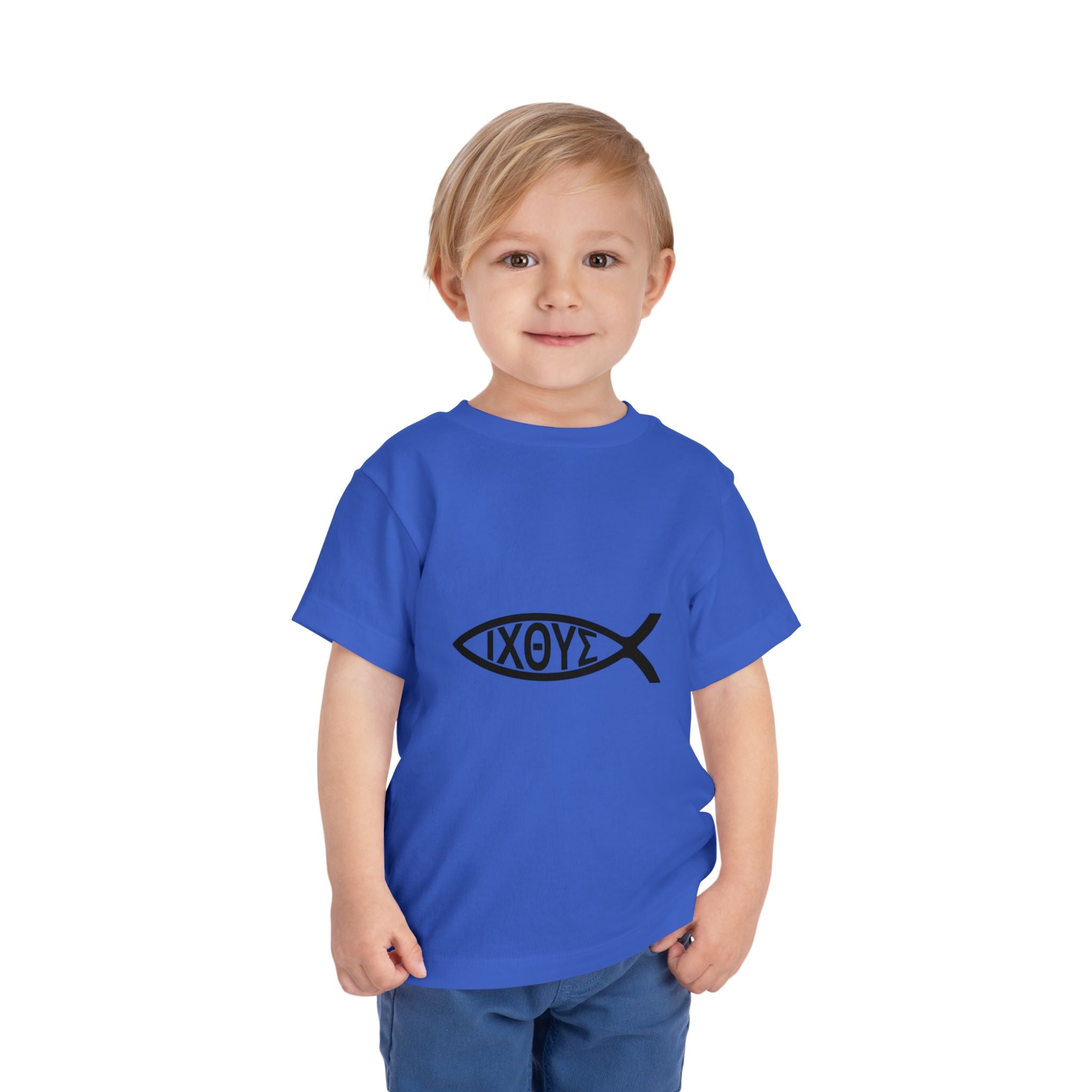 Toddler Tee — Christian Ichthys Fish Logo Kids Shirt (Faith Symbol)