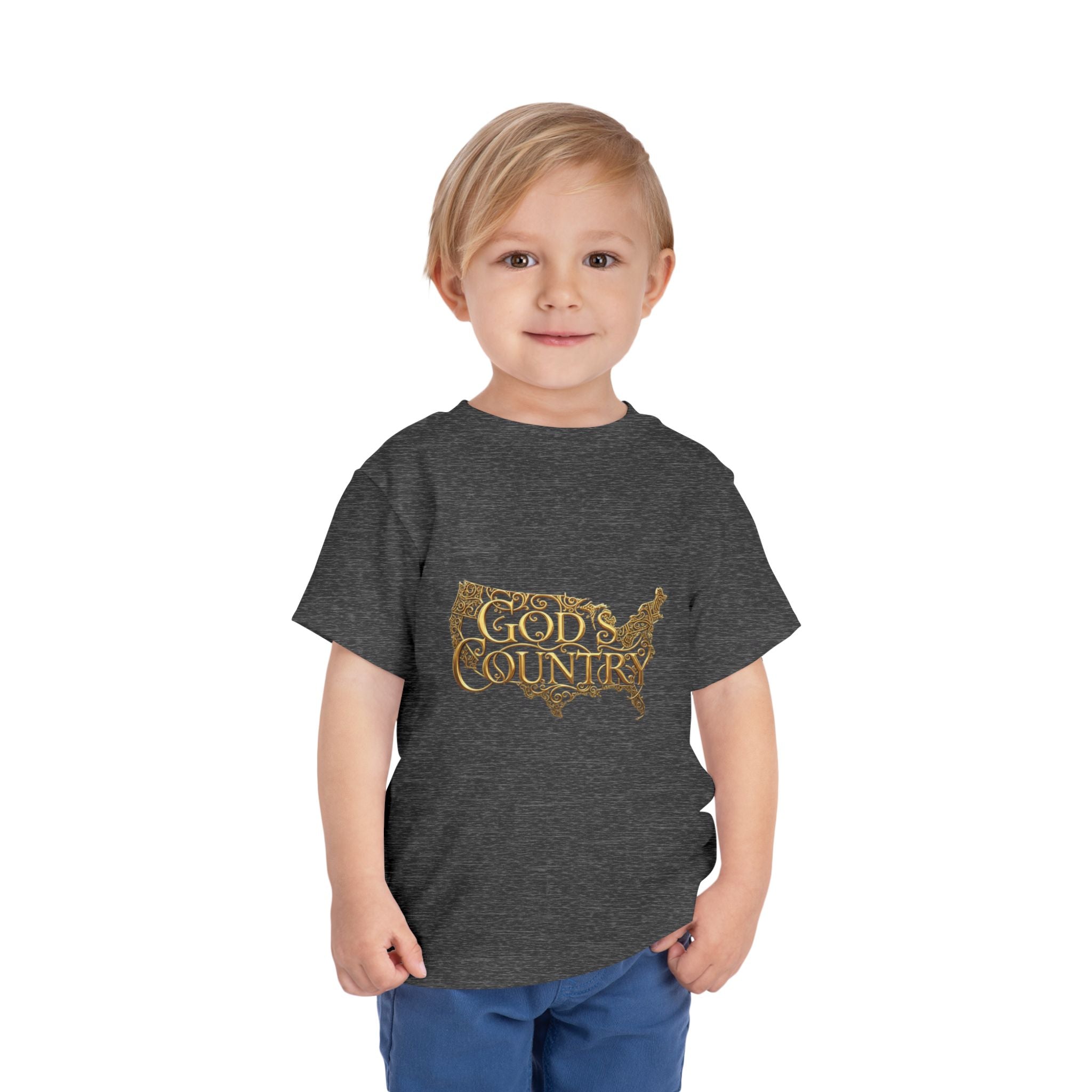 Toddler Tee — "God's Country" Gold Map Graphic