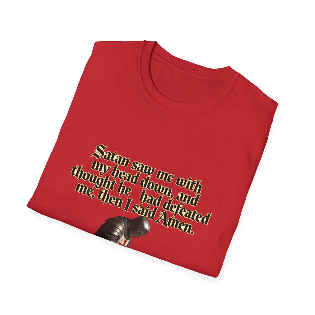 Christian Prayer T‑Shirt — "Satan Saw Me…Then I Said Amen" Faith Tee