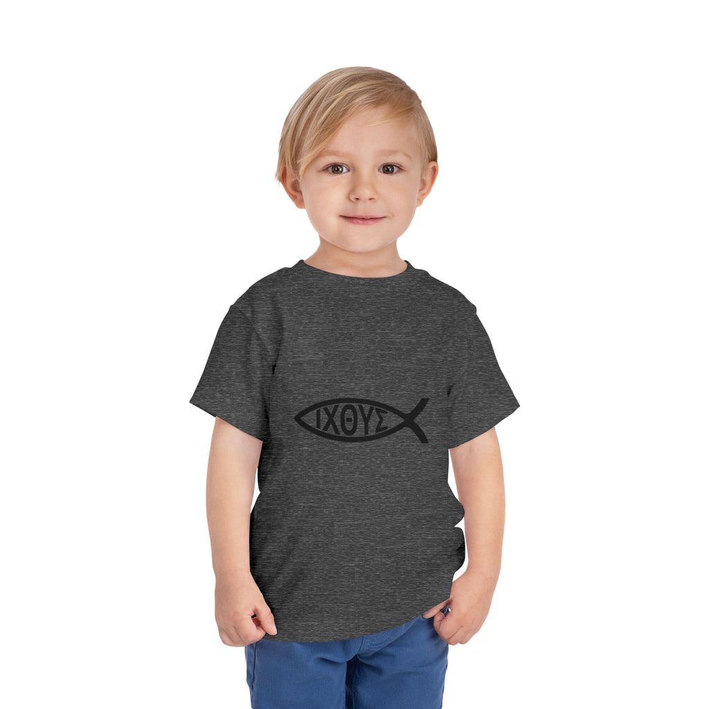 Toddler Tee — Christian Ichthys Fish Logo Kids Shirt (Faith Symbol)