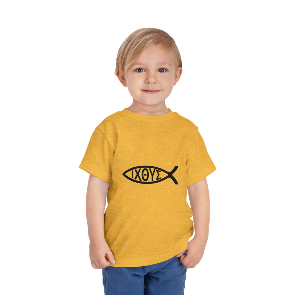 Toddler Tee — Christian Ichthys Fish Logo Kids Shirt (Faith Symbol)