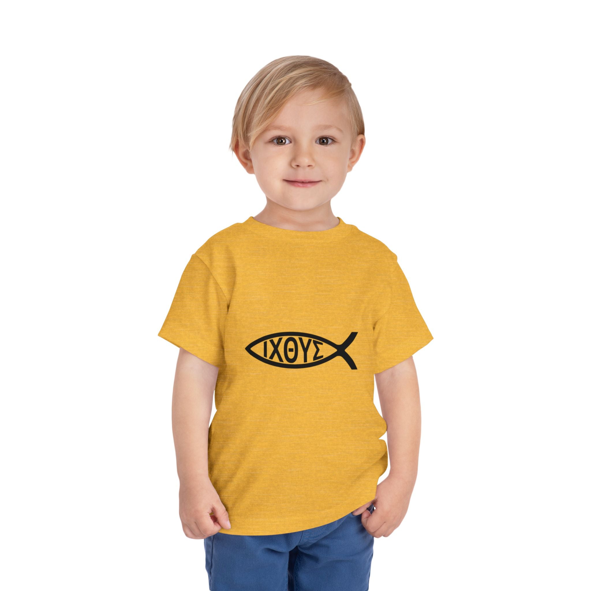 Toddler Tee — Christian Ichthys Fish Logo Kids Shirt (Faith Symbol)