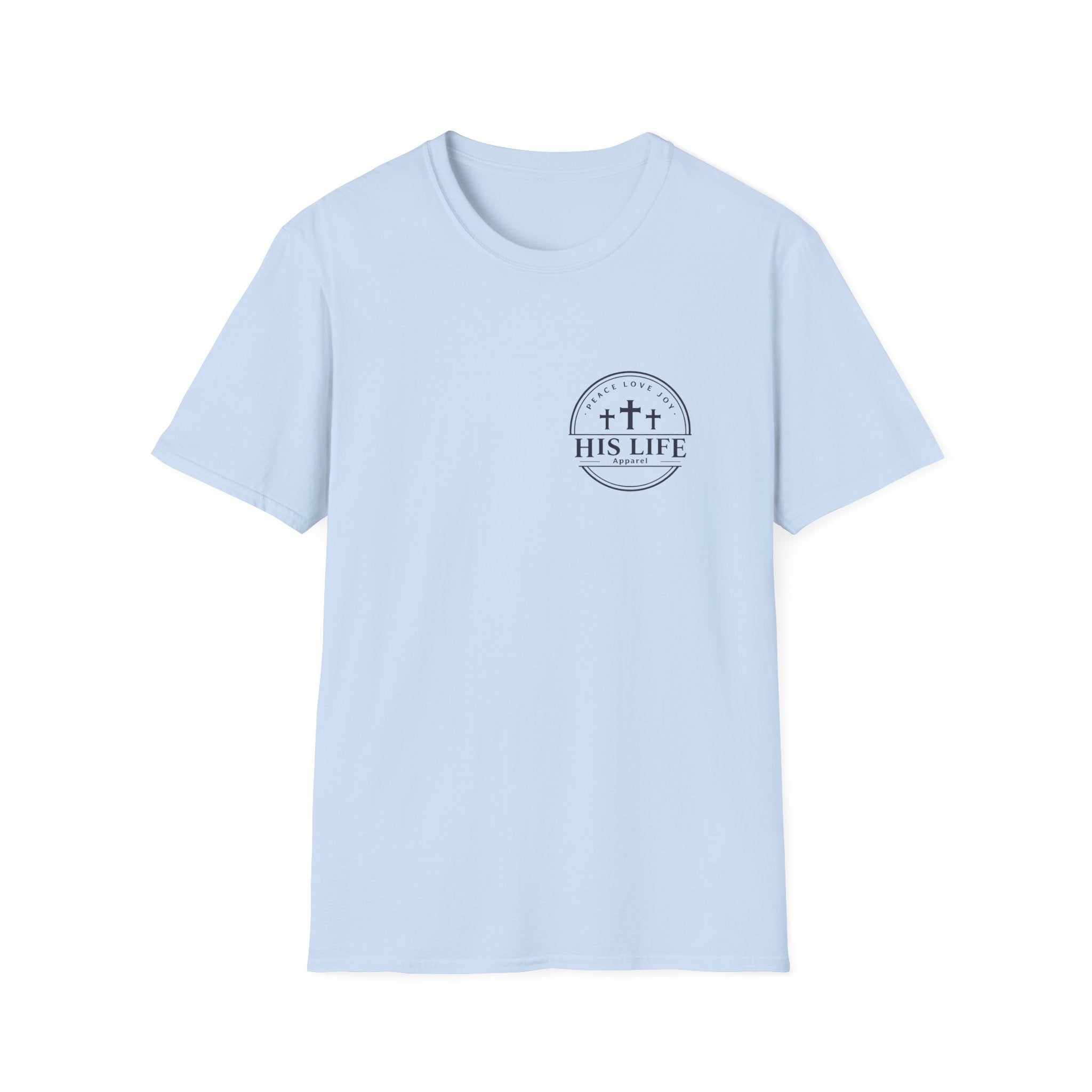 His Life Apparel Christian American 250 T‑Shirt — Three Crosses Faith Graphic