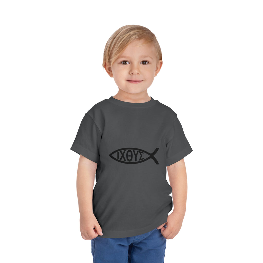 Toddler Tee — Christian Ichthys Fish Logo Kids Shirt (Faith Symbol)
