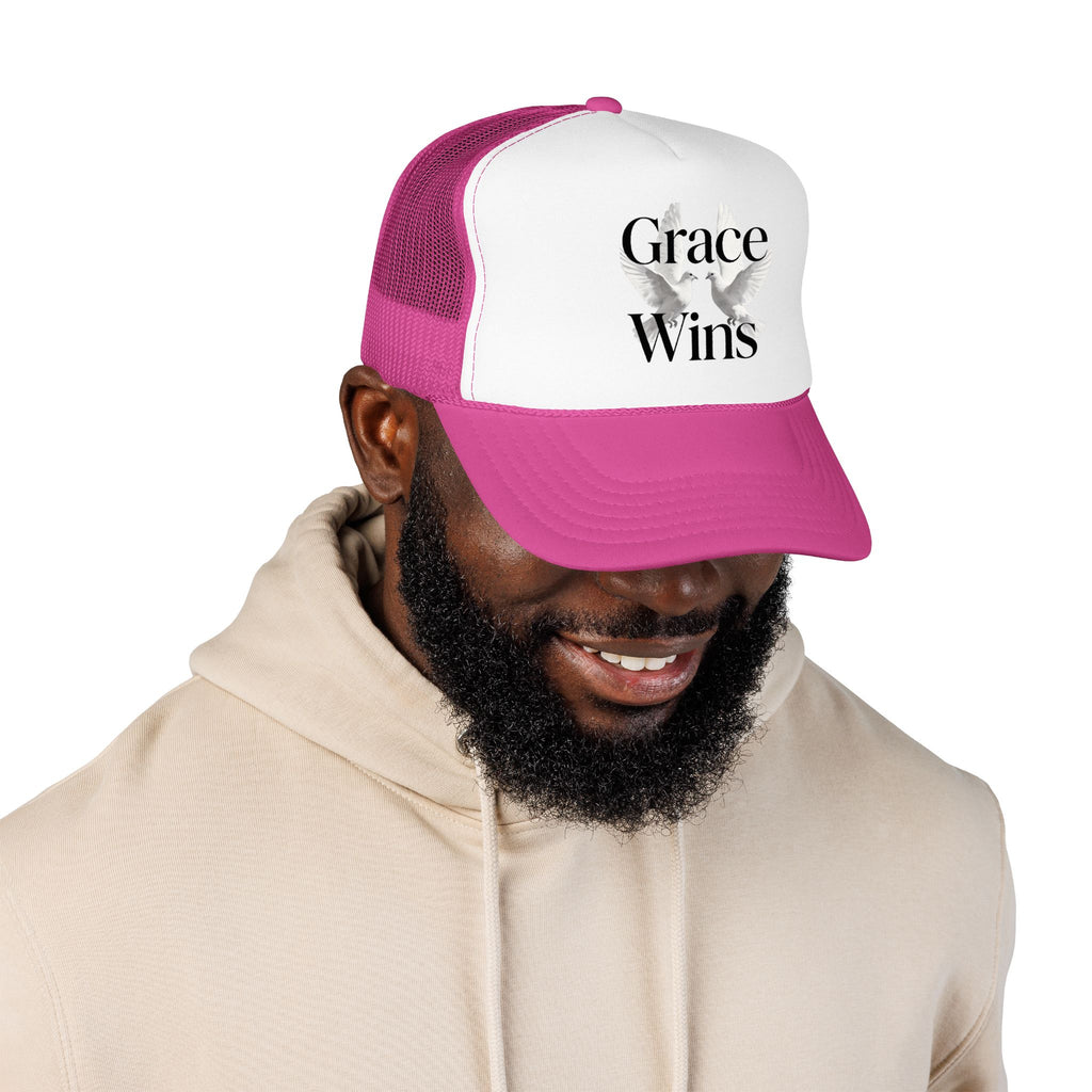 Grace Wins Trucker Hat — Inspirational Dove Foam Cap
