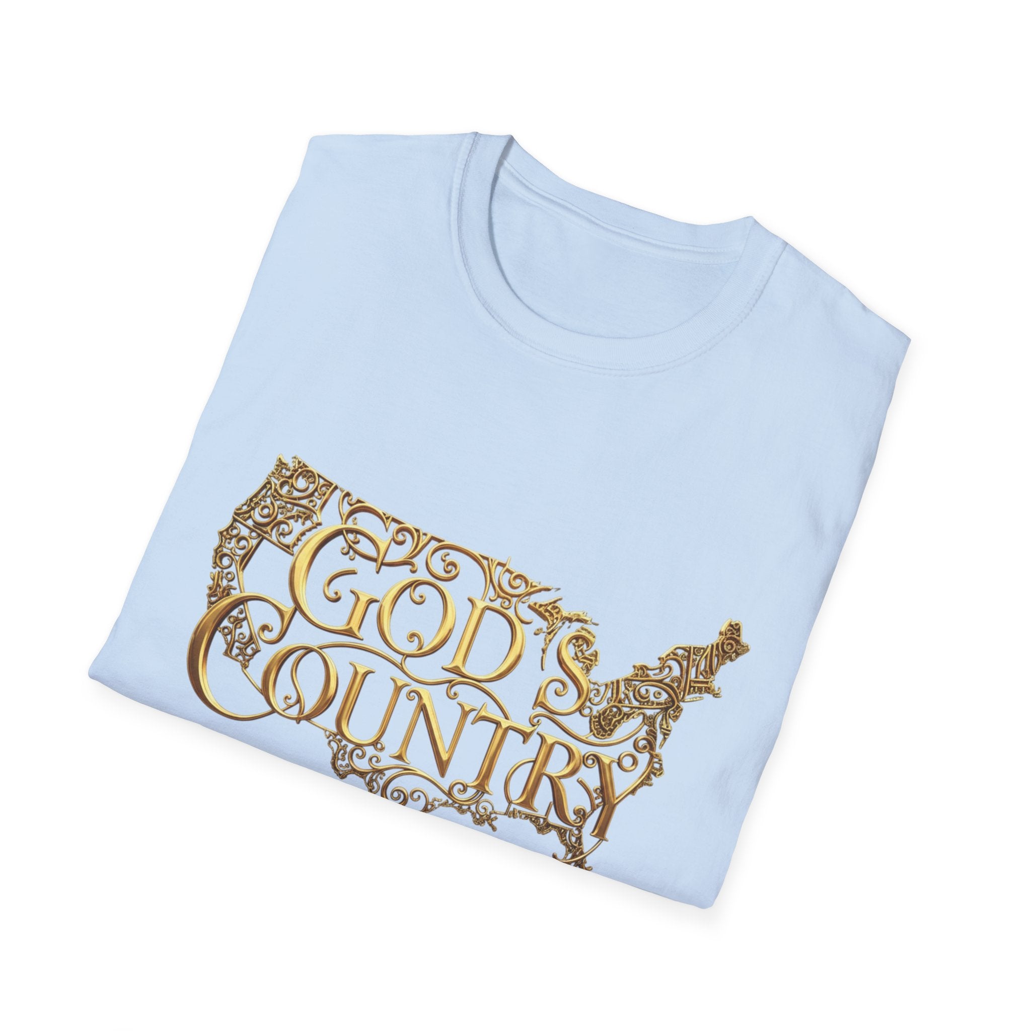 God's Country T-Shirt — Vintage USA Map Faith Tee