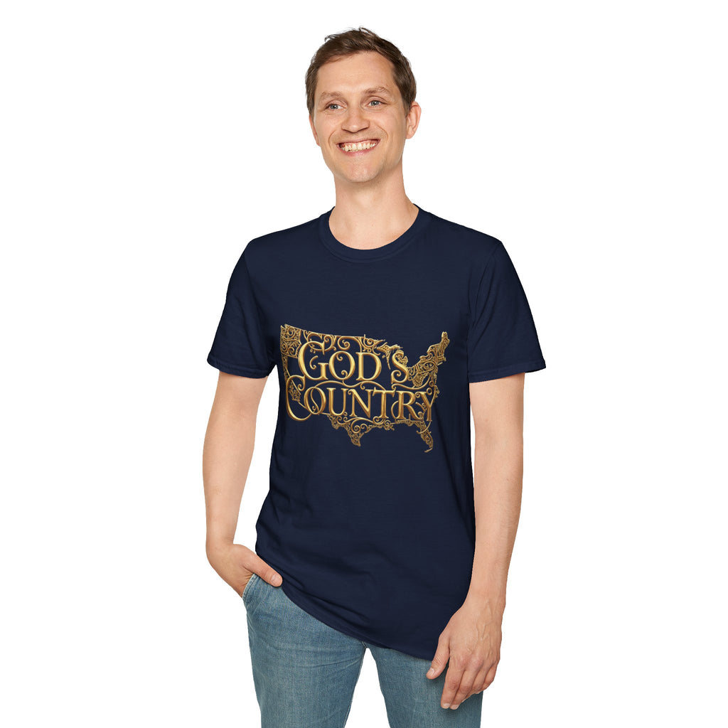 God's Country T-Shirt — Vintage USA Map Faith Tee