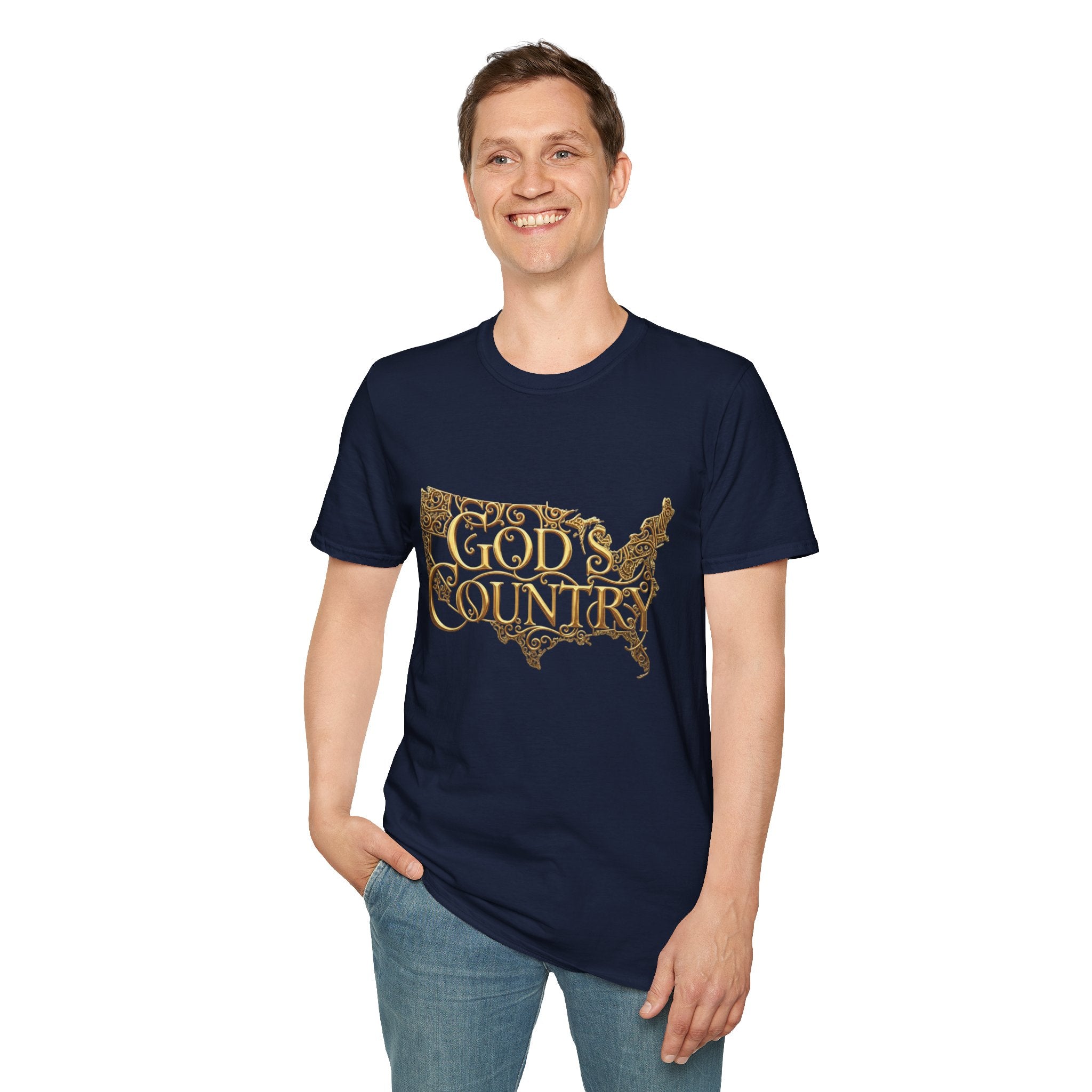 God's Country T-Shirt — Vintage USA Map Faith Tee
