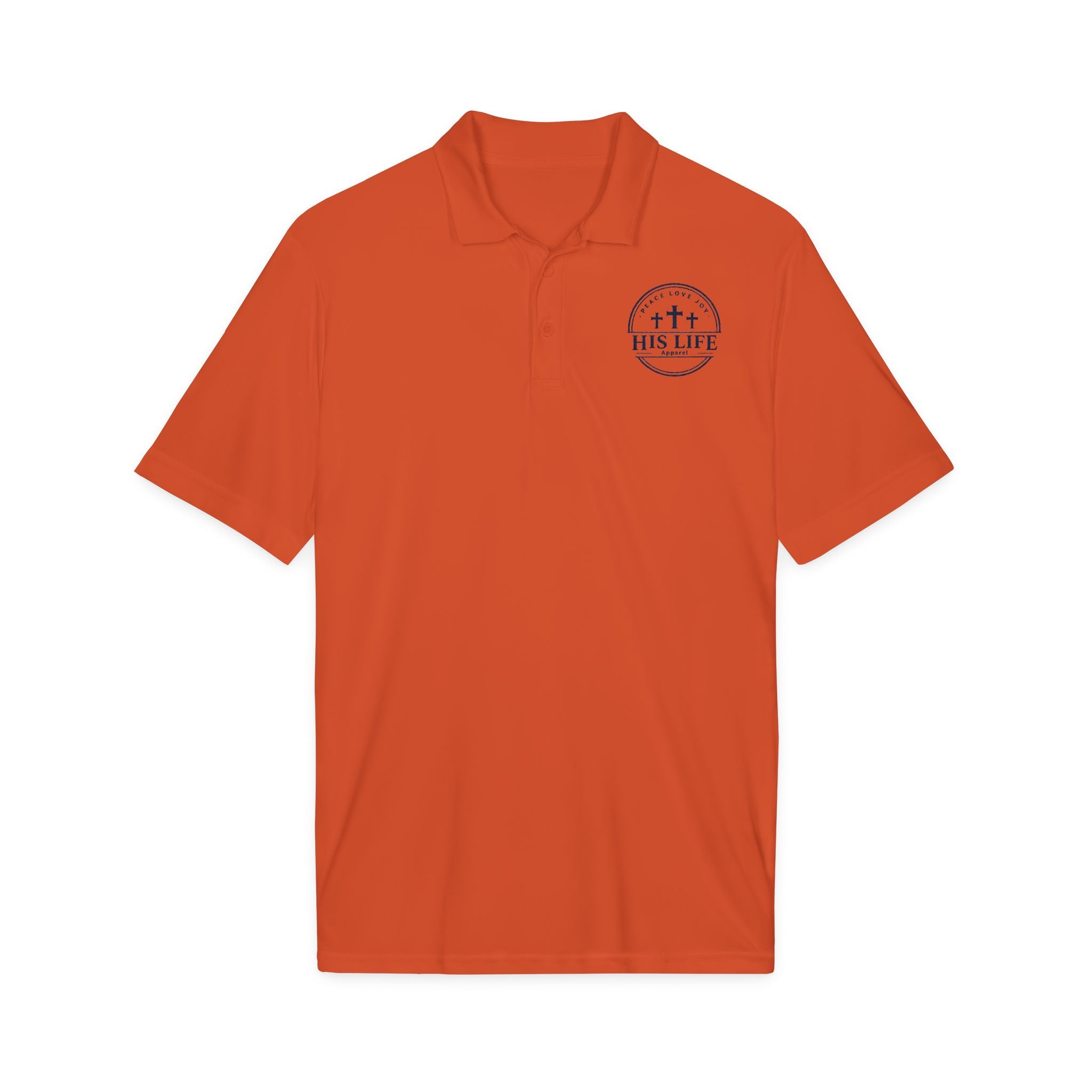 His Life Polo Shirt — Christian Cross Faith Logo Embroidered Polo
