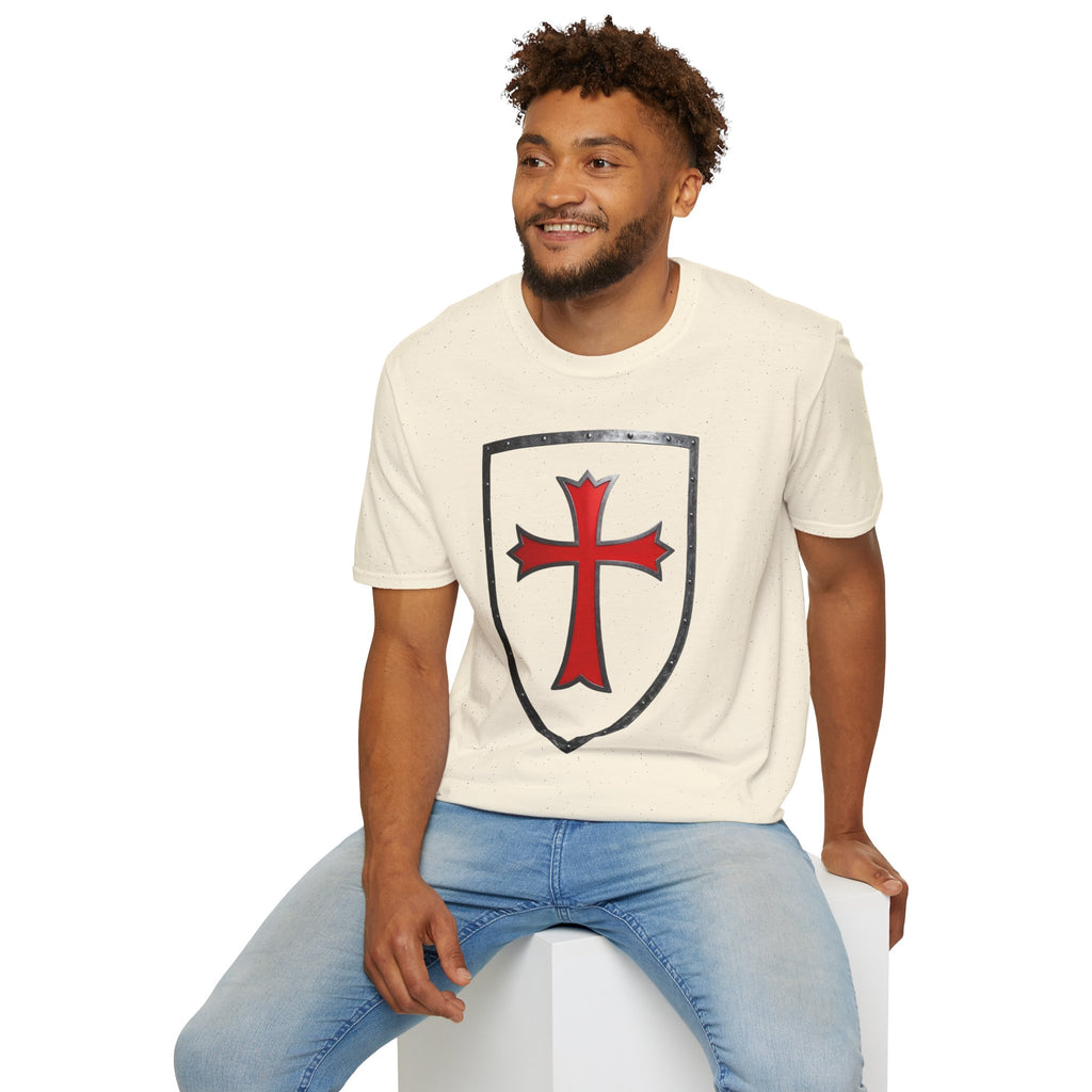 Crusader Shield T-Shirt — Red Cross Medieval Shield Tee