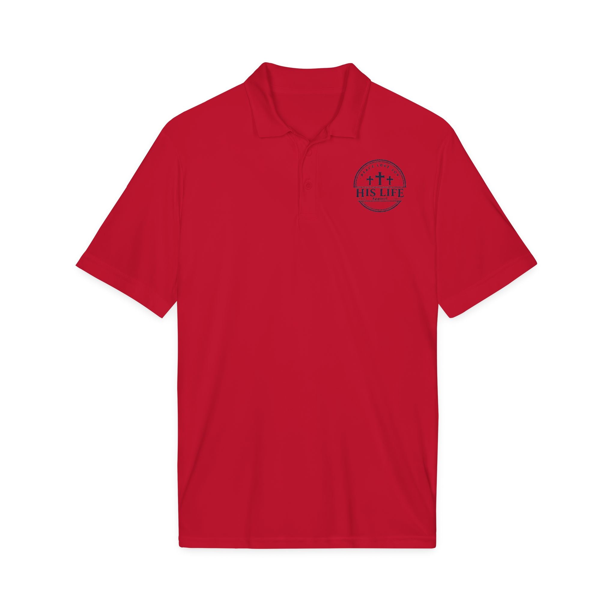 His Life Polo Shirt — Christian Cross Faith Logo Embroidered Polo