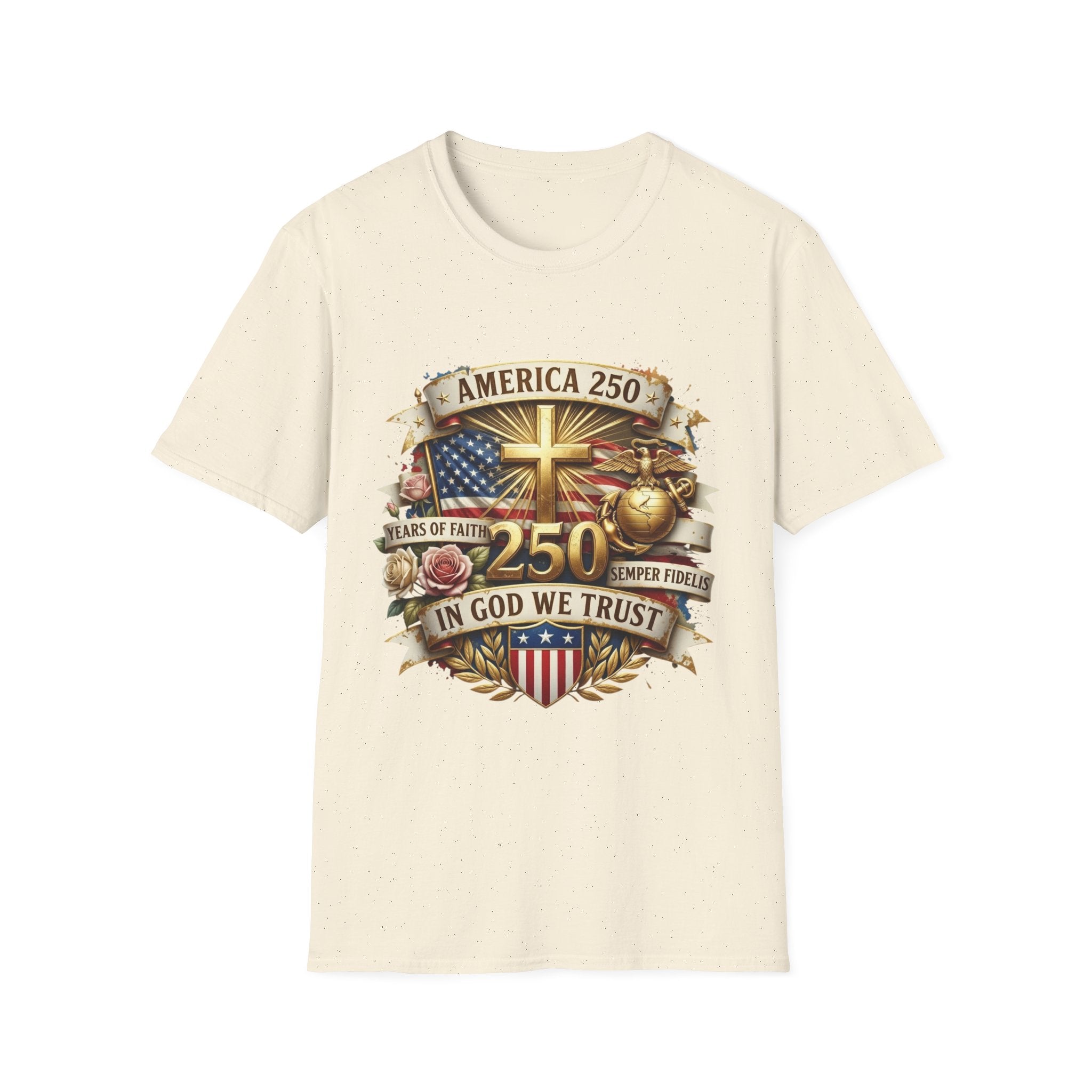 America 250 Christian T-Shirt — "In God We Trust" Patriotic Faith Tee