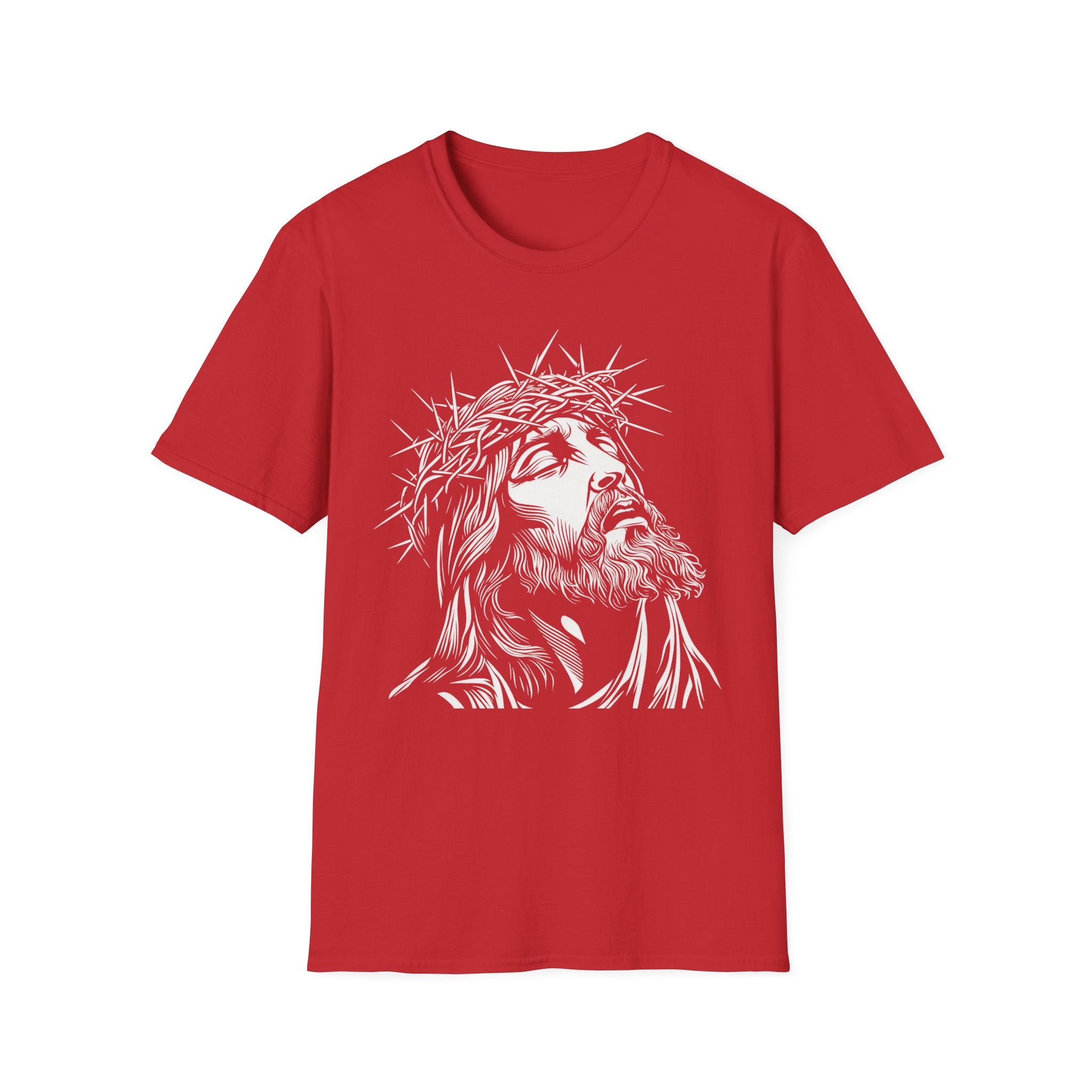 Jesus Portrait T-Shirt – Crown of Thorns Christian Faith Tee