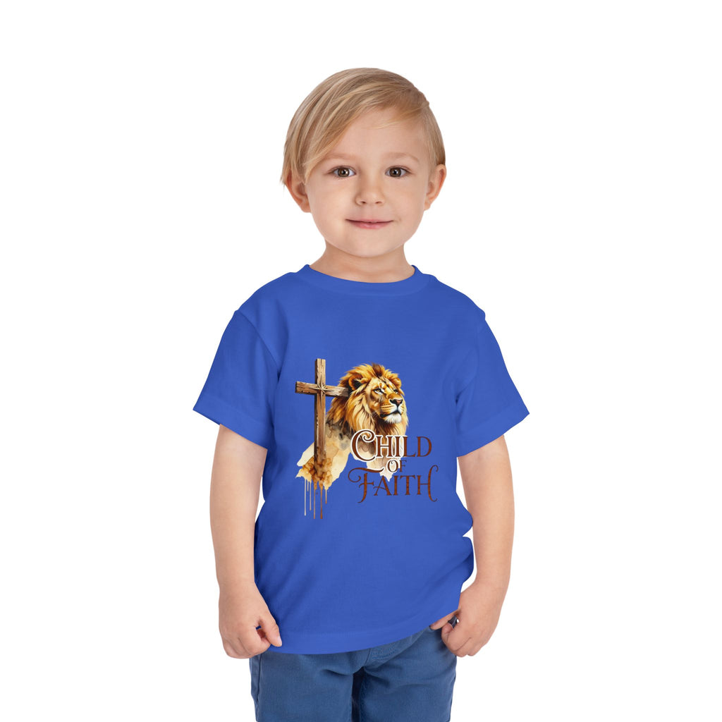 Child of Faith Toddler Tee — Lion & Cross Christian Kids Shirt