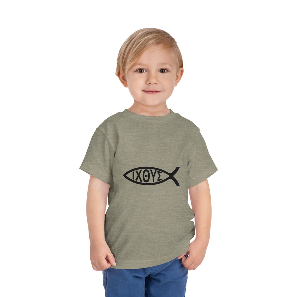 Toddler Tee — Christian Ichthys Fish Logo Kids Shirt (Faith Symbol)