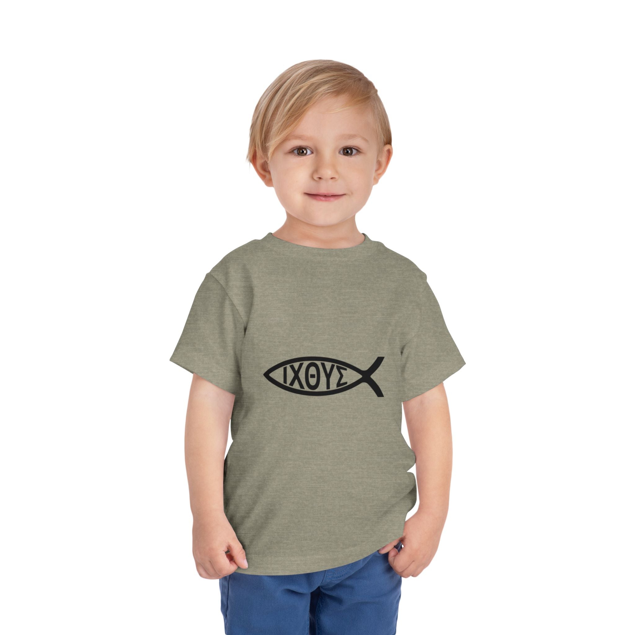 Toddler Tee — Christian Ichthys Fish Logo Kids Shirt (Faith Symbol)