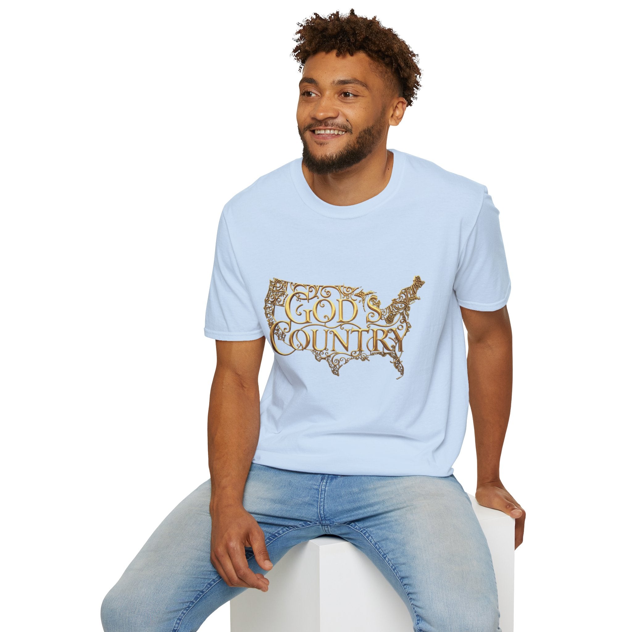 God's Country T-Shirt — Vintage USA Map Faith Tee