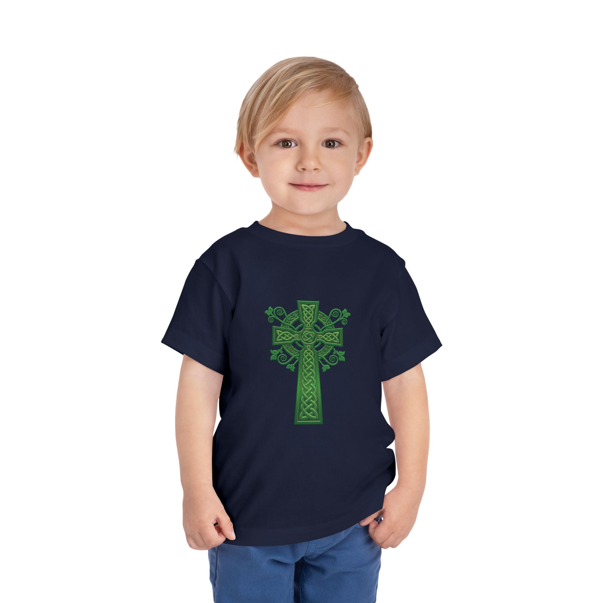 Toddler Tee — Green Celtic Cross Graphic (St. Patrick’s Day)