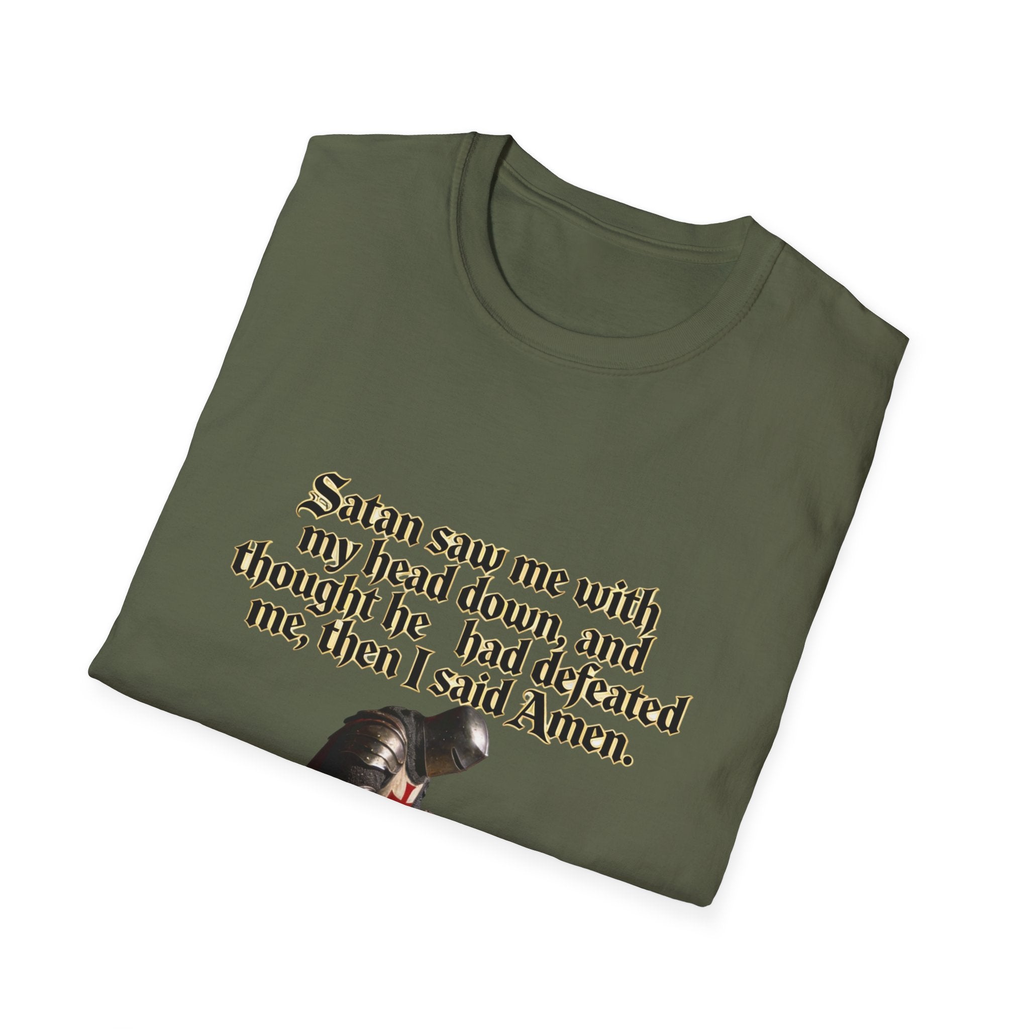 Christian Prayer T‑Shirt — "Satan Saw Me…Then I Said Amen" Faith Tee