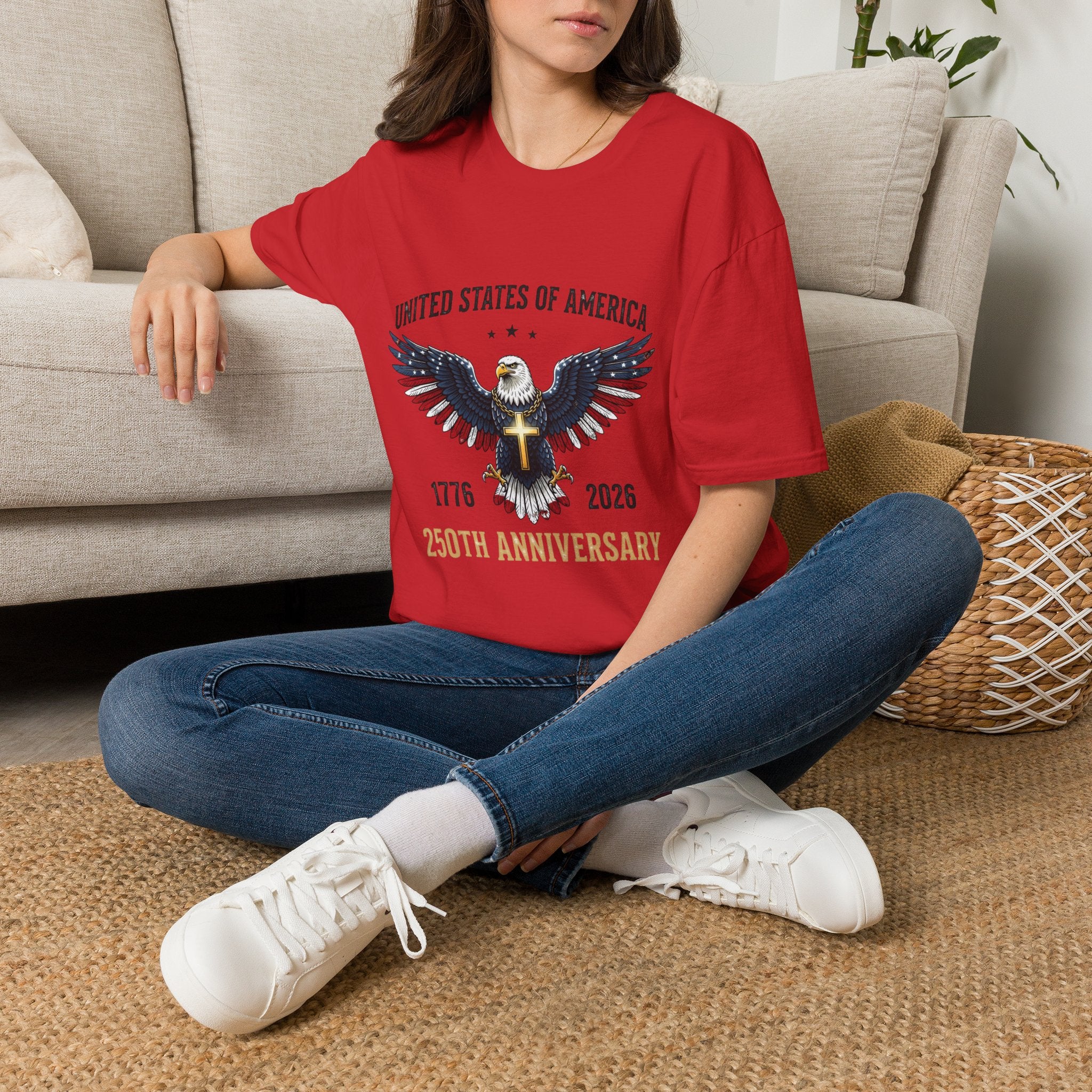 American Eagle Graphic T-Shirt — United States of America 1776–2026 Patriotic Tee