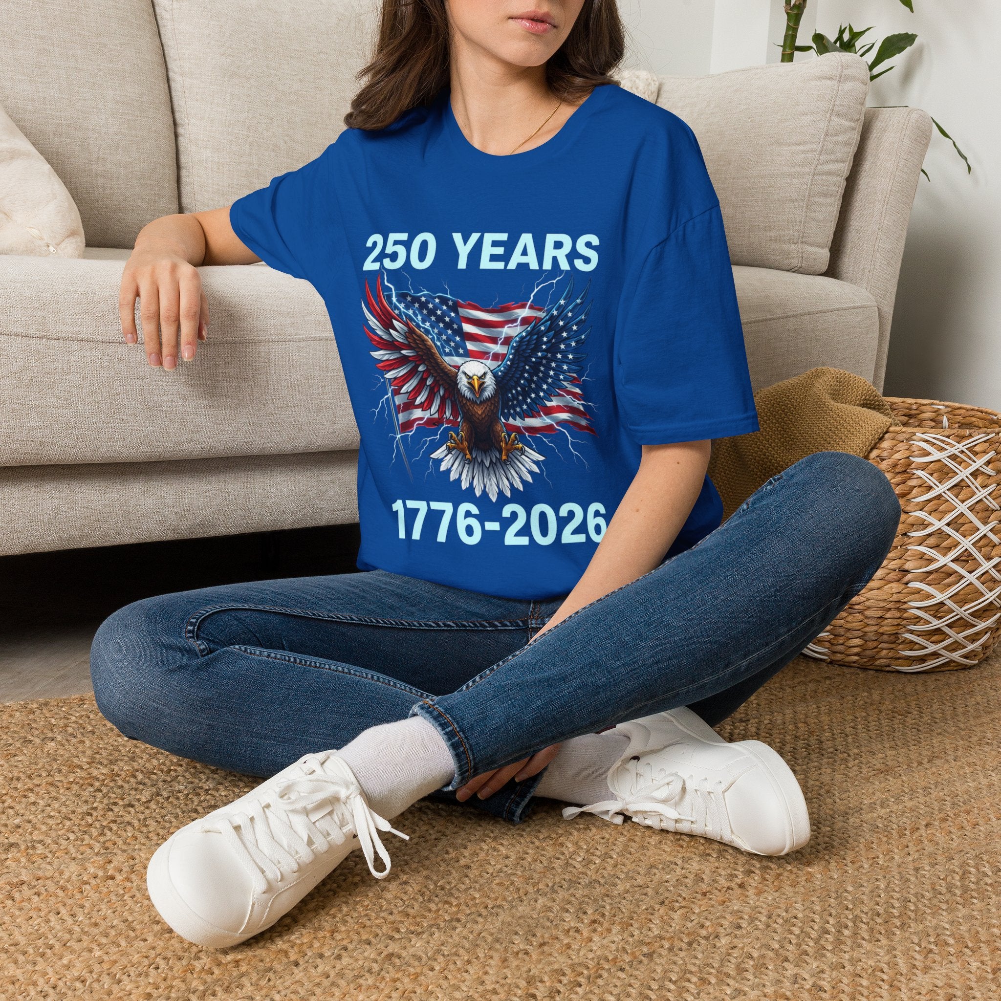 250 Years 1776–2026 Eagle & American Flag T-Shirt — Patriotic 250th Anniversary Tee