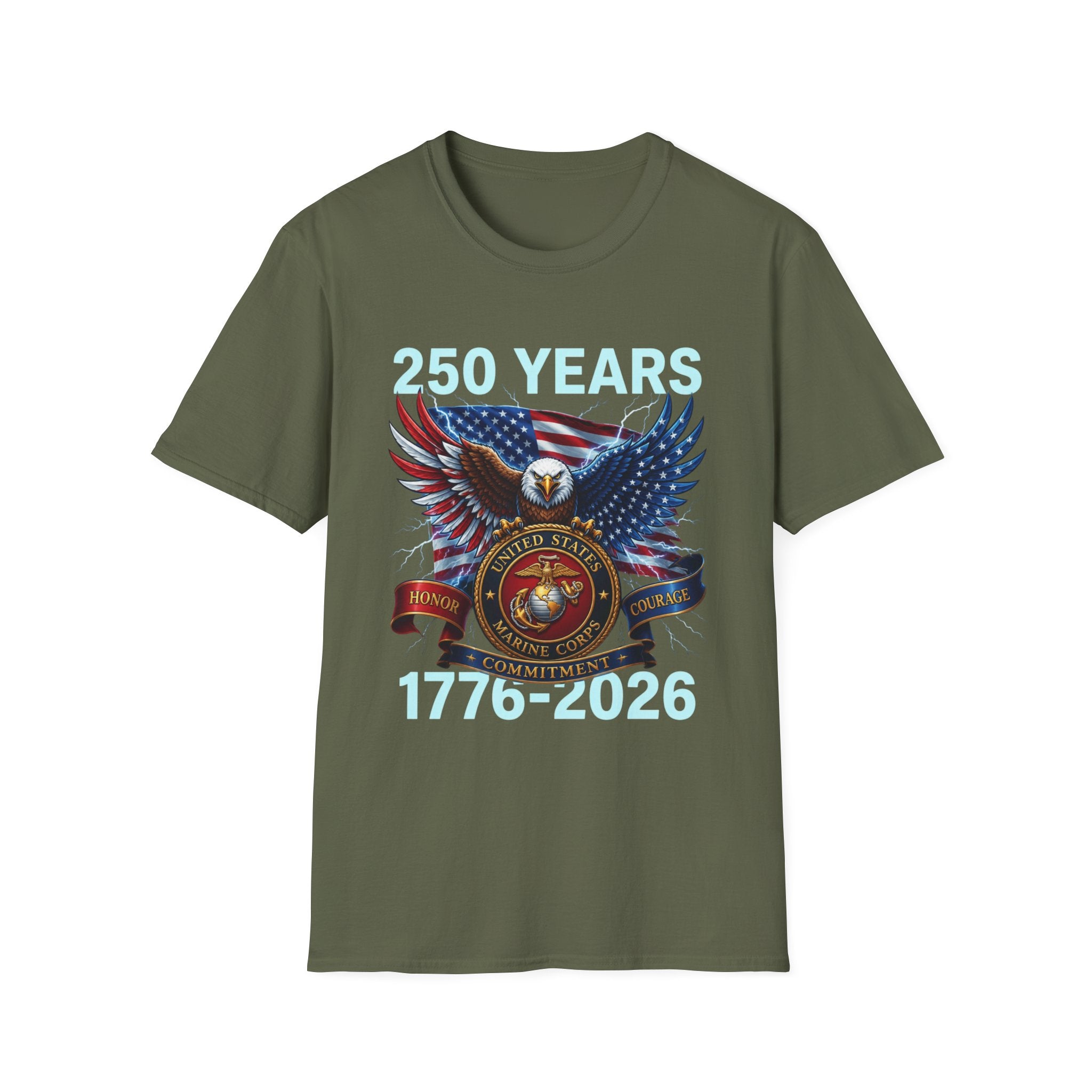 250 Years 1776–2026 Eagle Flag T-Shirt — Patriotic USA Anniversary Tee