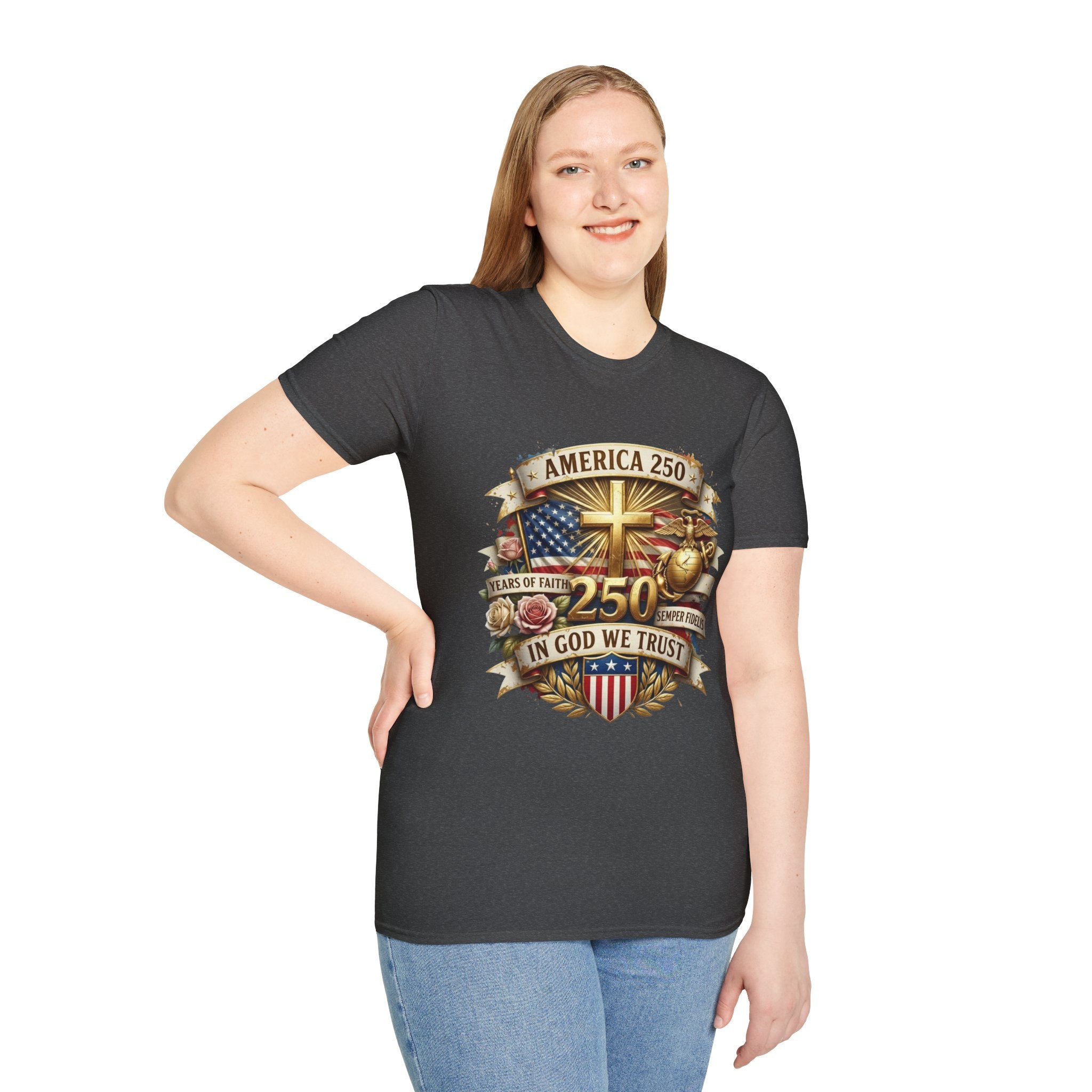 America 250 Christian T-Shirt — "In God We Trust" Patriotic Faith Tee