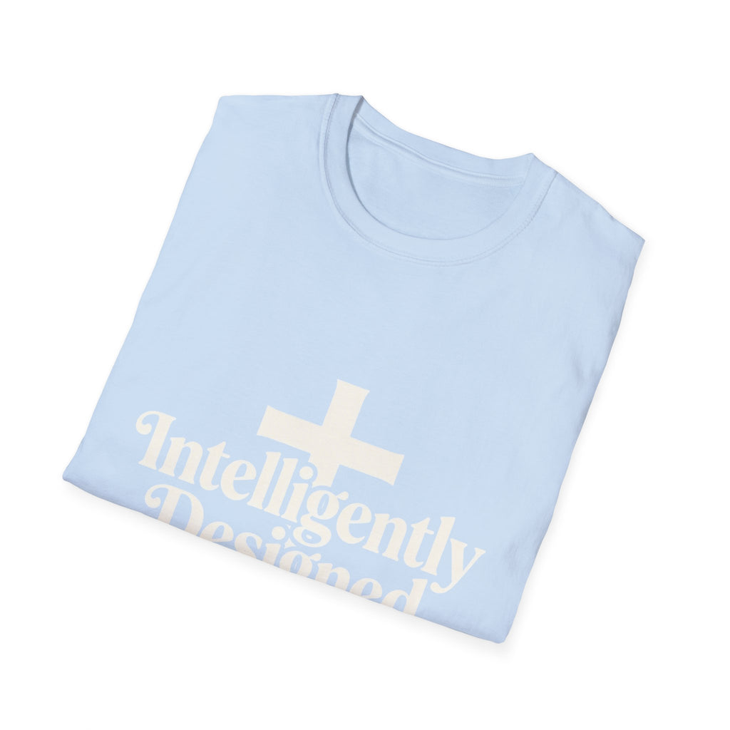 Christian T-Shirt — "Intelligently Designed by Love" Cross Faith Tee