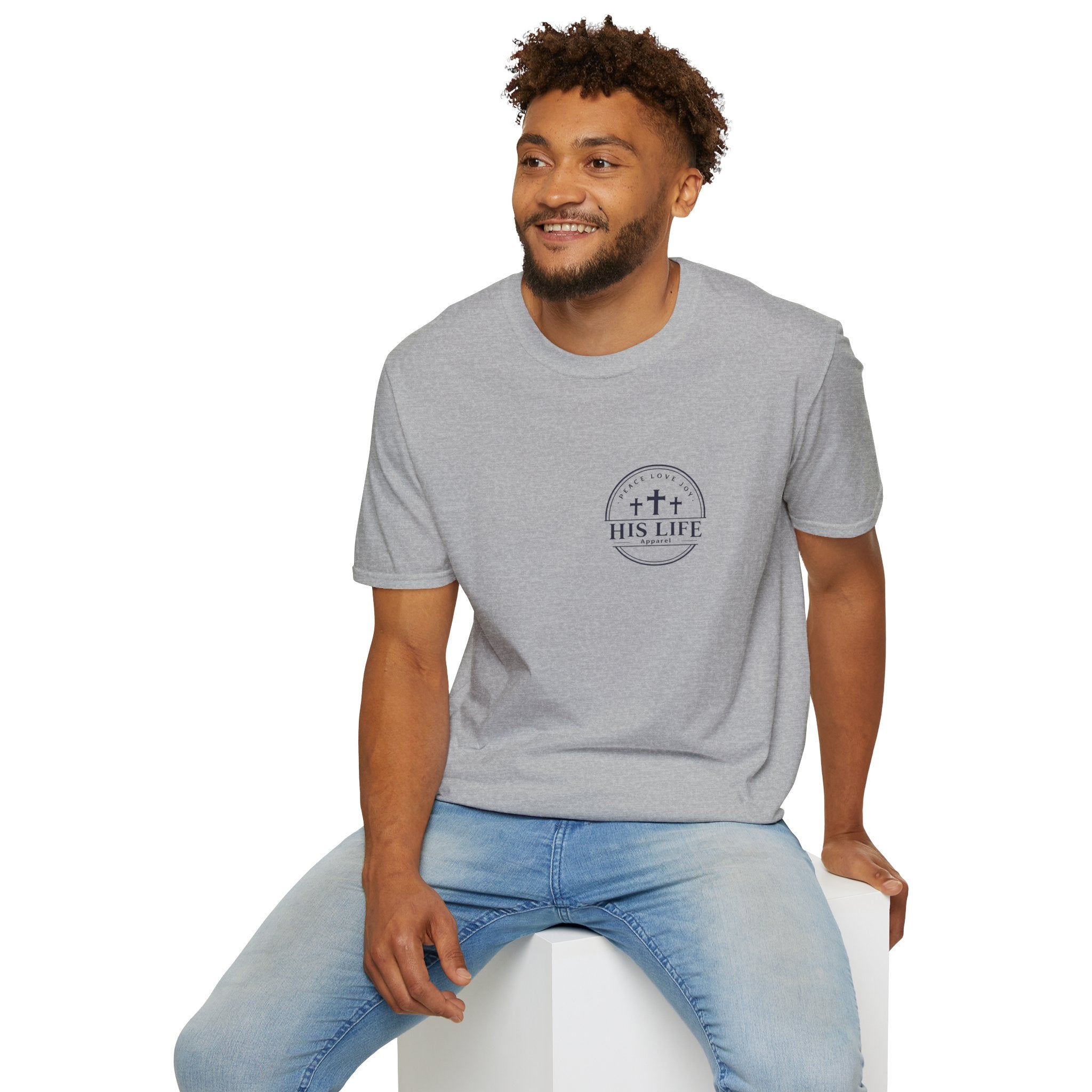 His Life Apparel Christian American 250 T‑Shirt — Three Crosses Faith Graphic