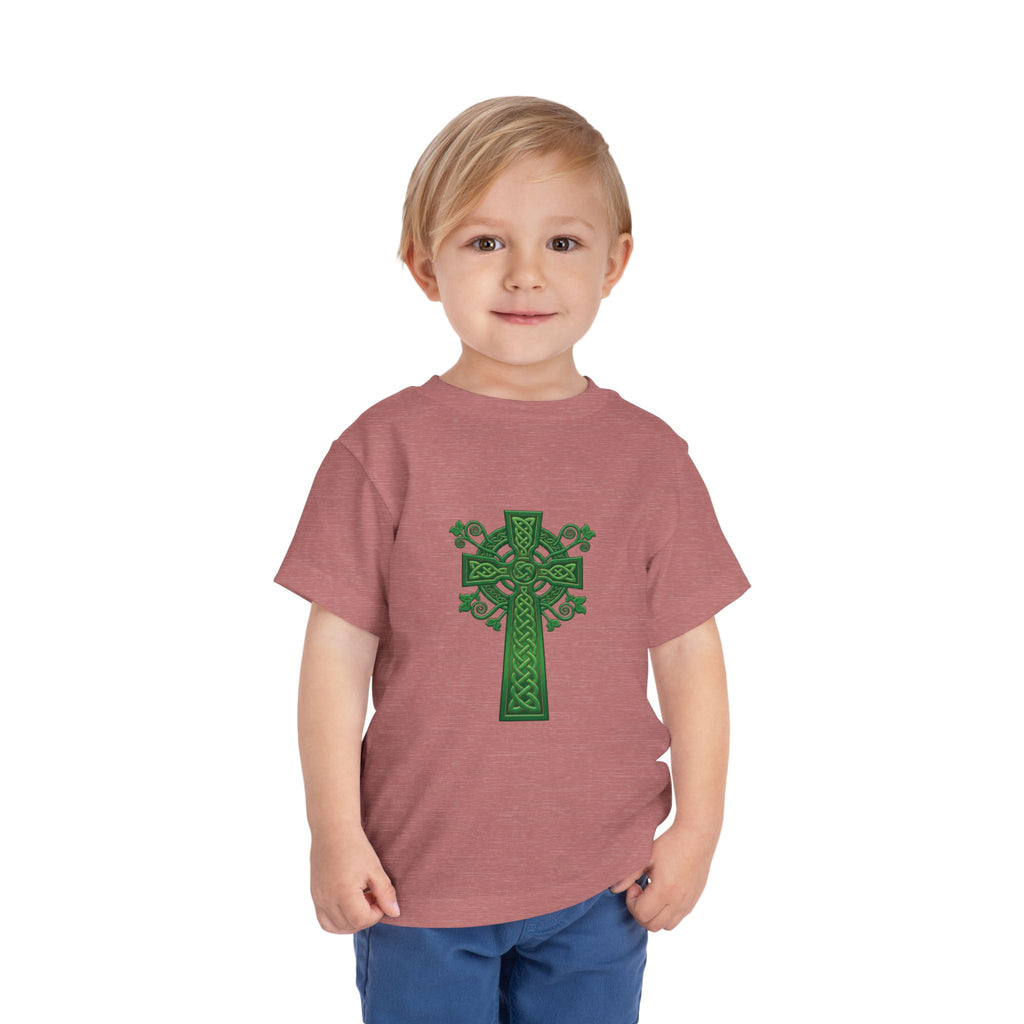 Toddler Tee — Green Celtic Cross Graphic (St. Patrick’s Day)