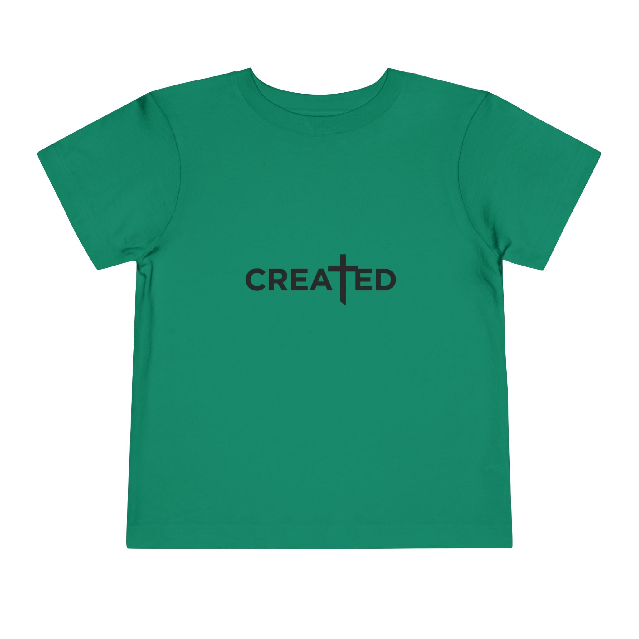 Toddler Tee — "Created" Cross Logo Christian Baby Shirt
