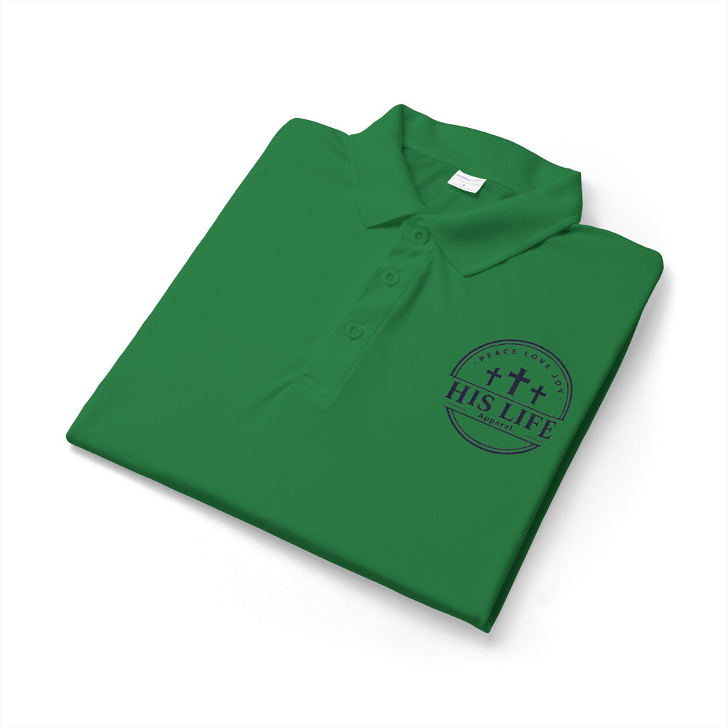 His Life Polo Shirt — Christian Cross Faith Logo Embroidered Polo