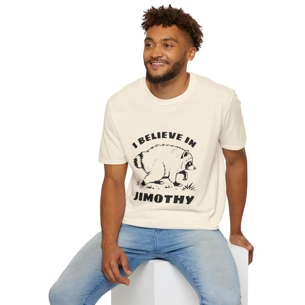 I Believe in Jimothy T-Shirt — Funny Raccoon Graphic Tee