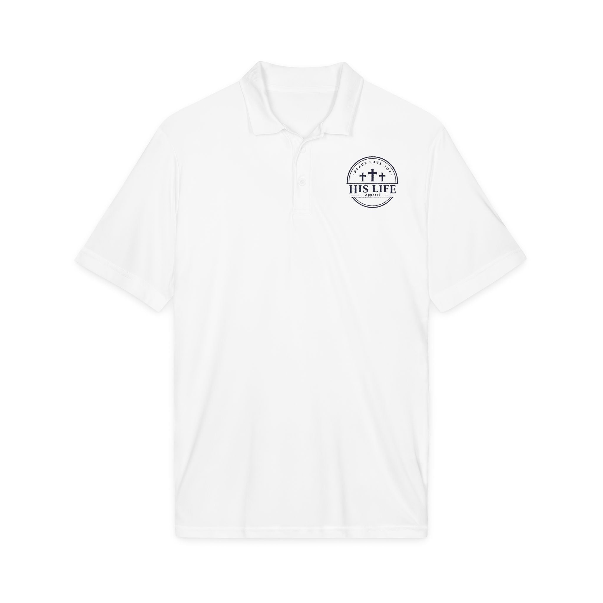 His Life Polo Shirt — Christian Cross Faith Logo Embroidered Polo