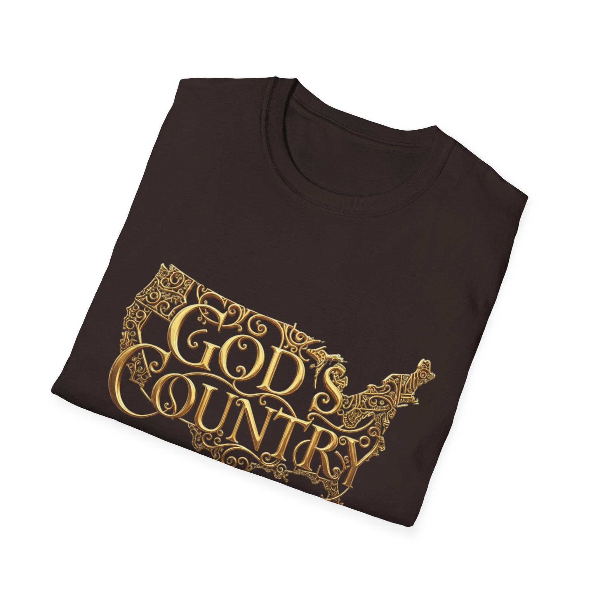 God's Country T-Shirt — Vintage USA Map Faith Tee