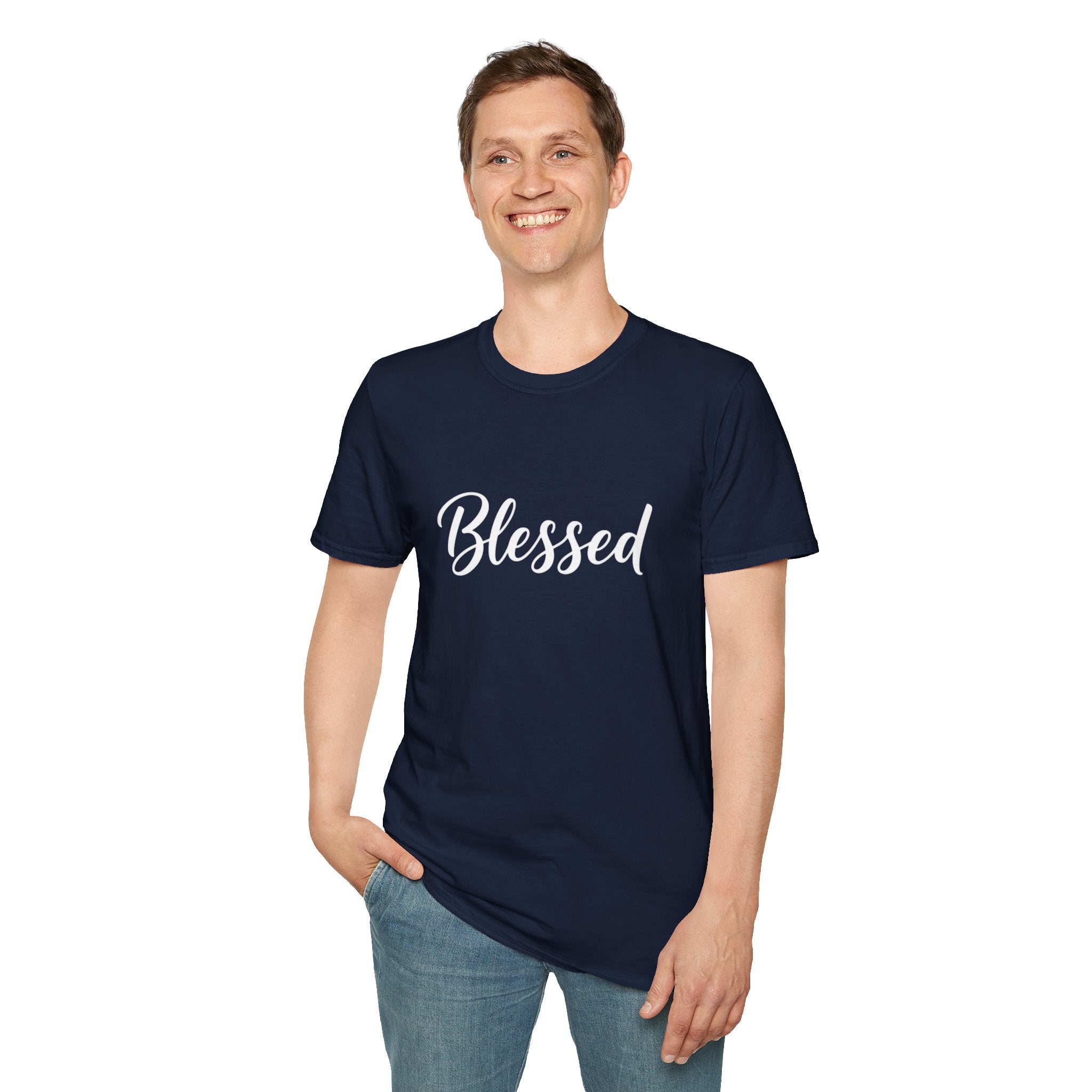 Blessed Script T-Shirt — Inspirational Faith Graphic Tee