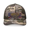 America 250 Camouflage Trucker Hat — "In God We Trust" Embroidered Patch (1776–2026)
