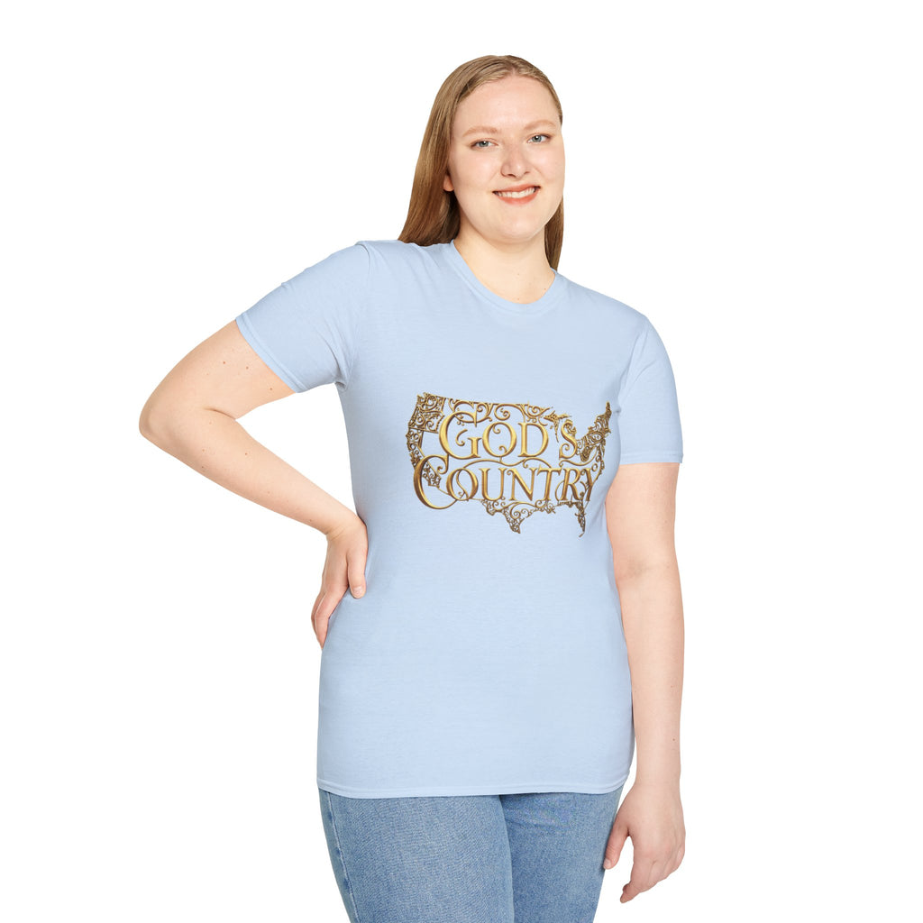 God's Country T-Shirt — Vintage USA Map Faith Tee