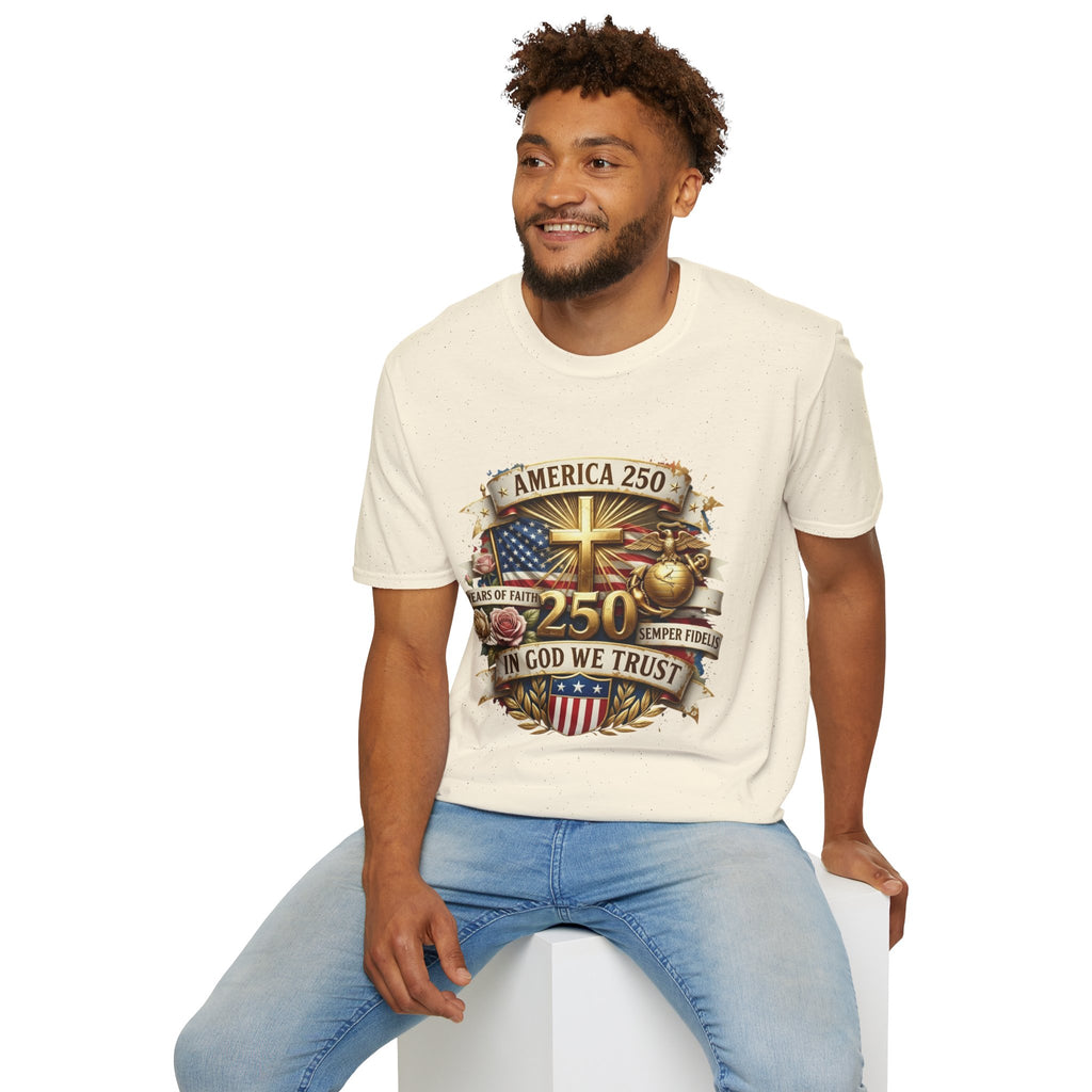 America 250 Christian T-Shirt — "In God We Trust" Patriotic Faith Tee