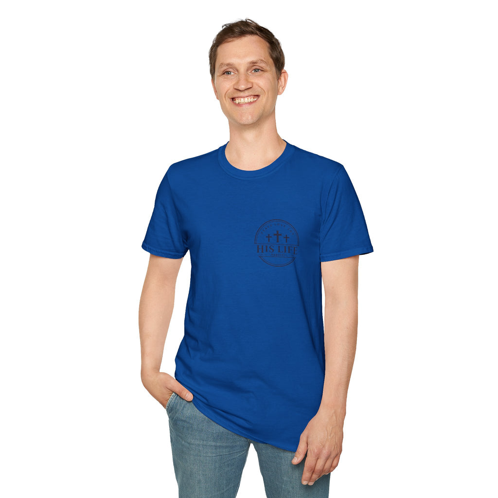 His Life Apparel Christian American 250 T‑Shirt — Three Crosses Faith Graphic