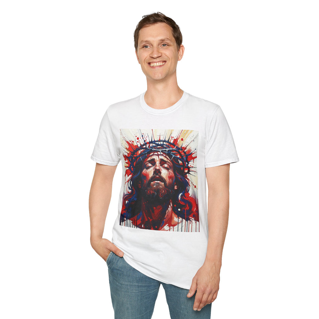 Religious Portrait T-Shirt — Crown of Thorns Christian Art Tee
