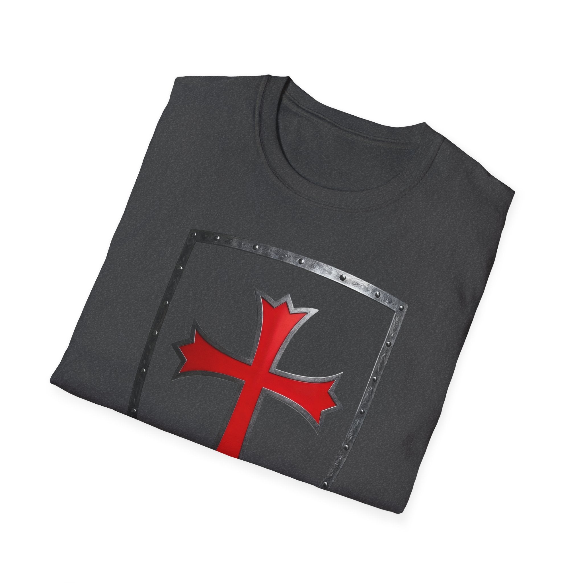 Crusader Shield T-Shirt — Red Cross Medieval Shield Tee