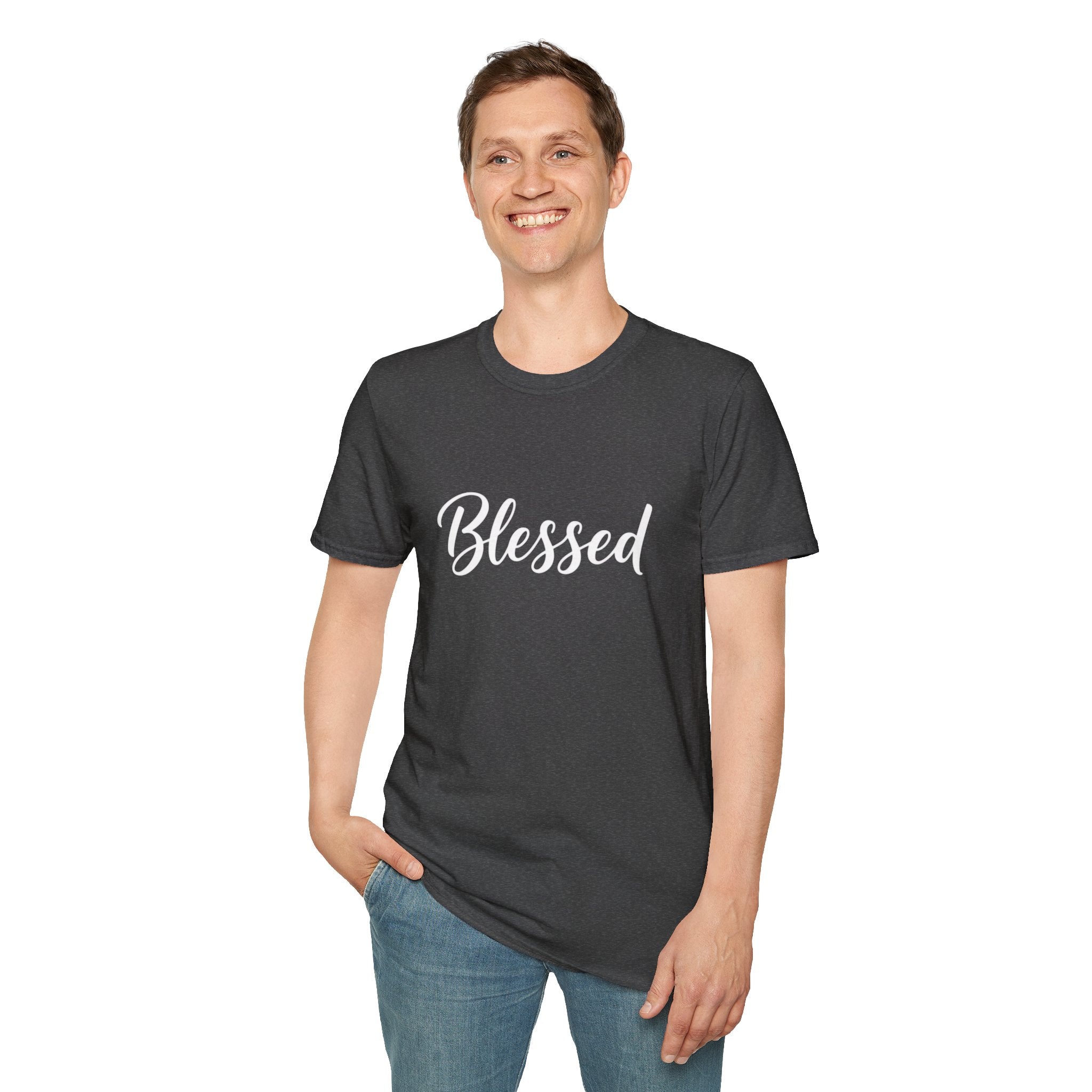 Blessed Script T-Shirt — Inspirational Faith Graphic Tee