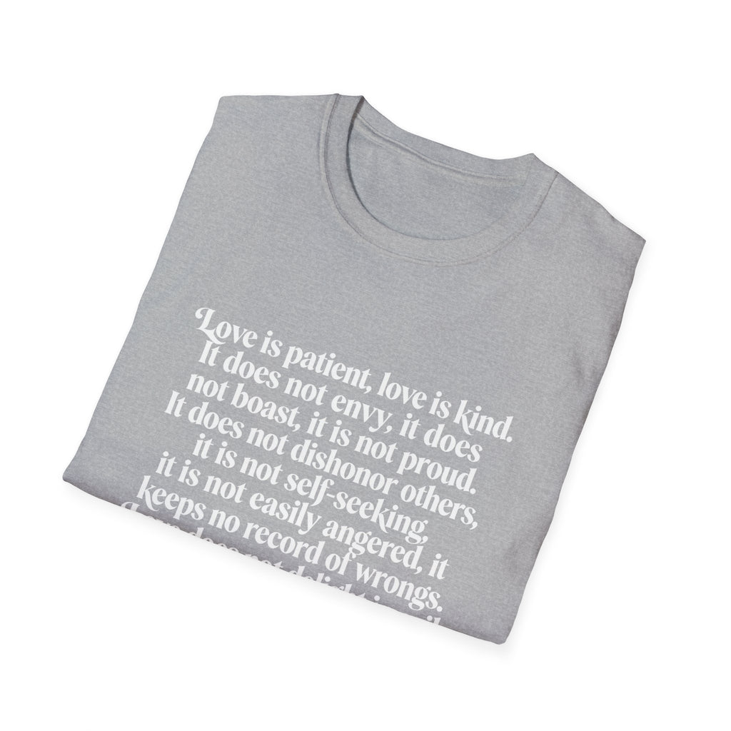 Love Is Patient Tee — 1 Corinthians 13 Inspirational Christian T-Shirt