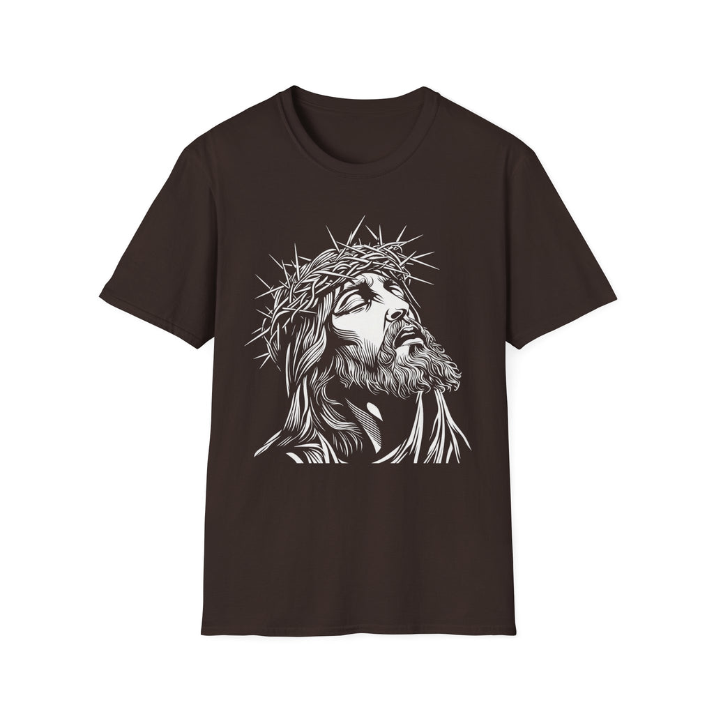 Jesus Portrait T-Shirt – Crown of Thorns Christian Faith Tee