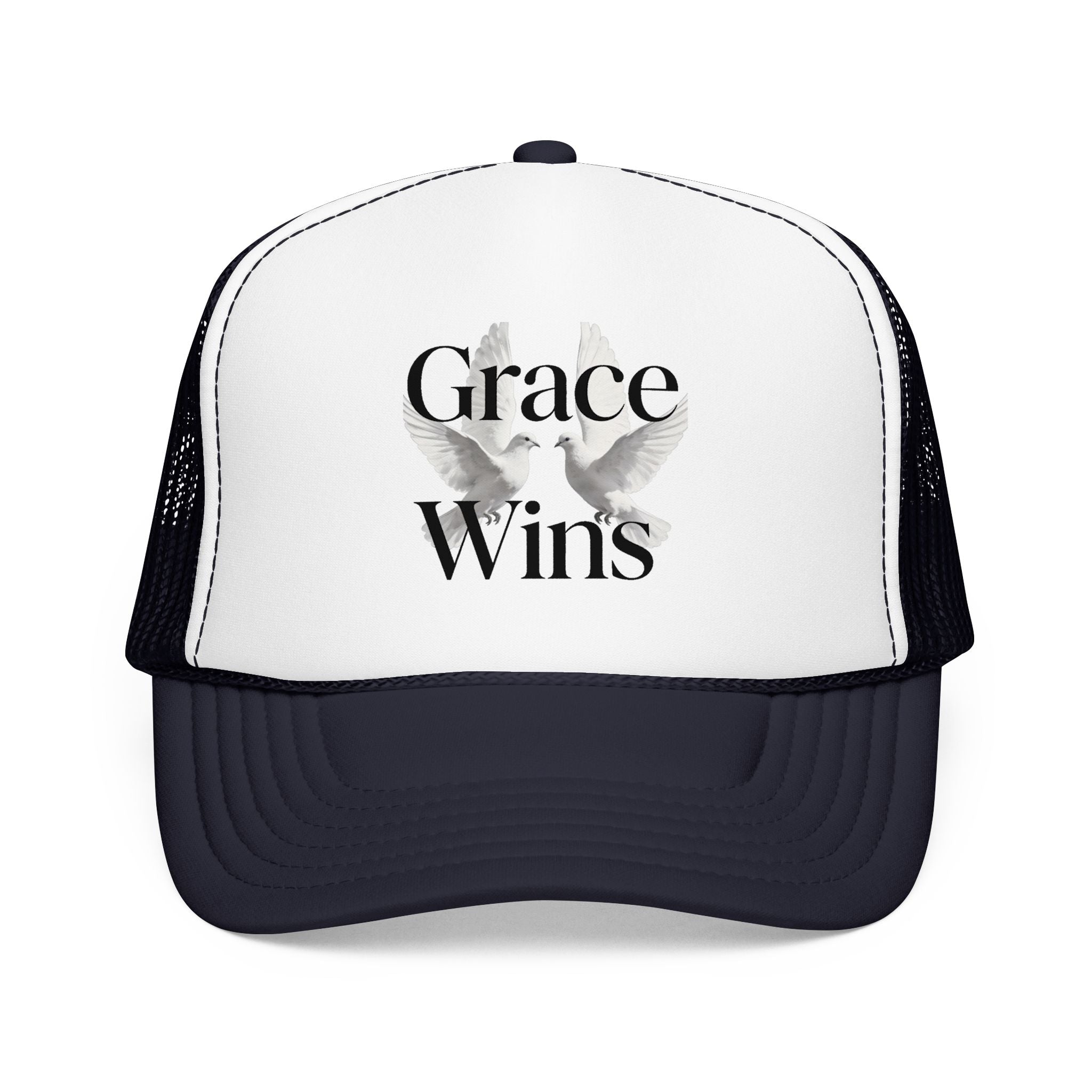 Grace Wins Trucker Hat — Inspirational Dove Foam Cap