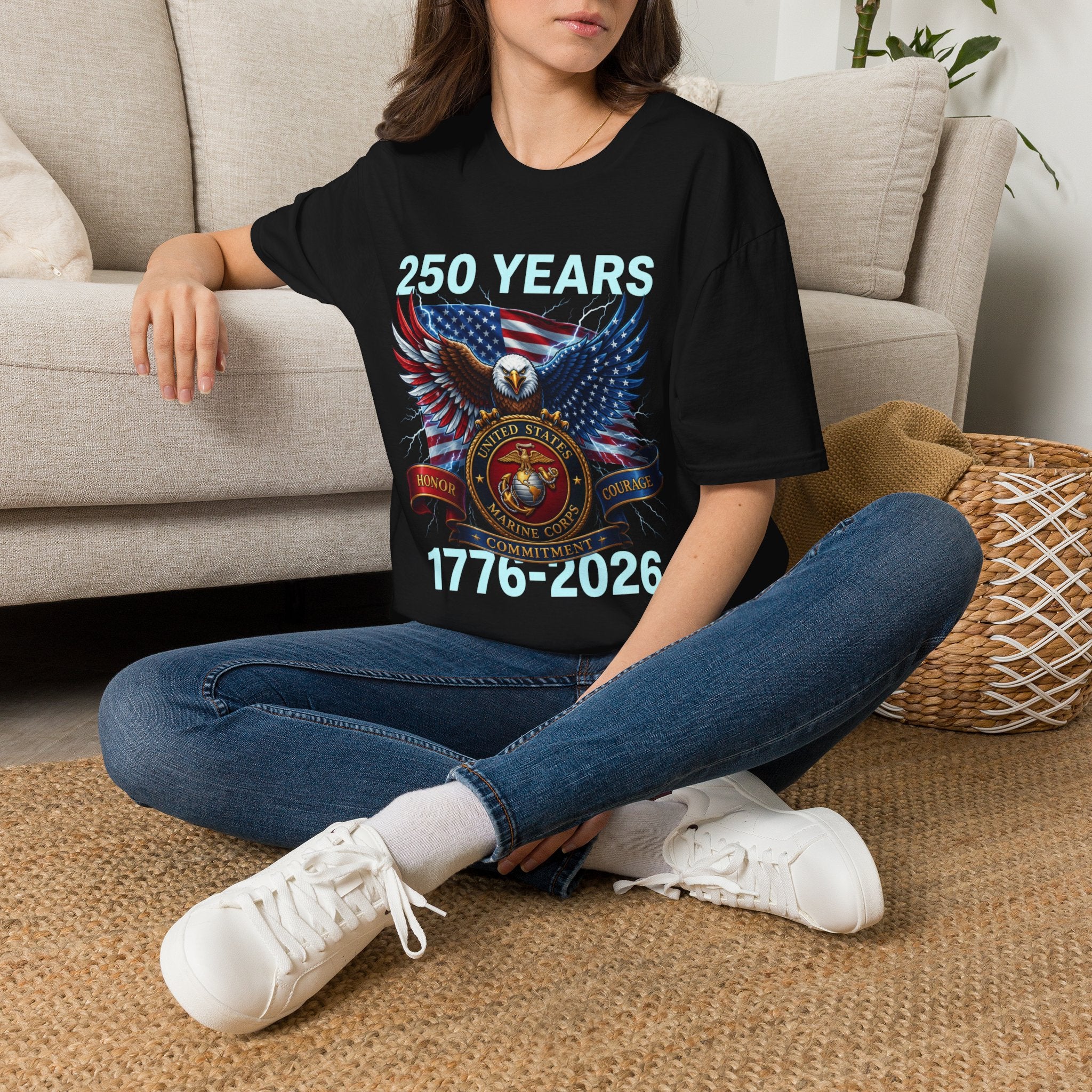 250 Years 1776–2026 Eagle Flag T-Shirt — Patriotic USA Anniversary Tee