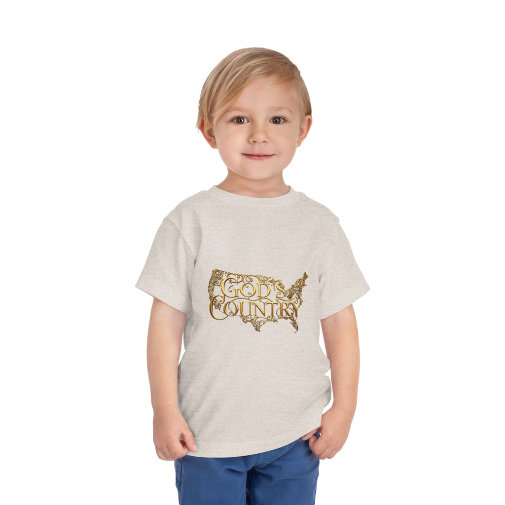 Toddler Tee — "God's Country" Gold Map Graphic